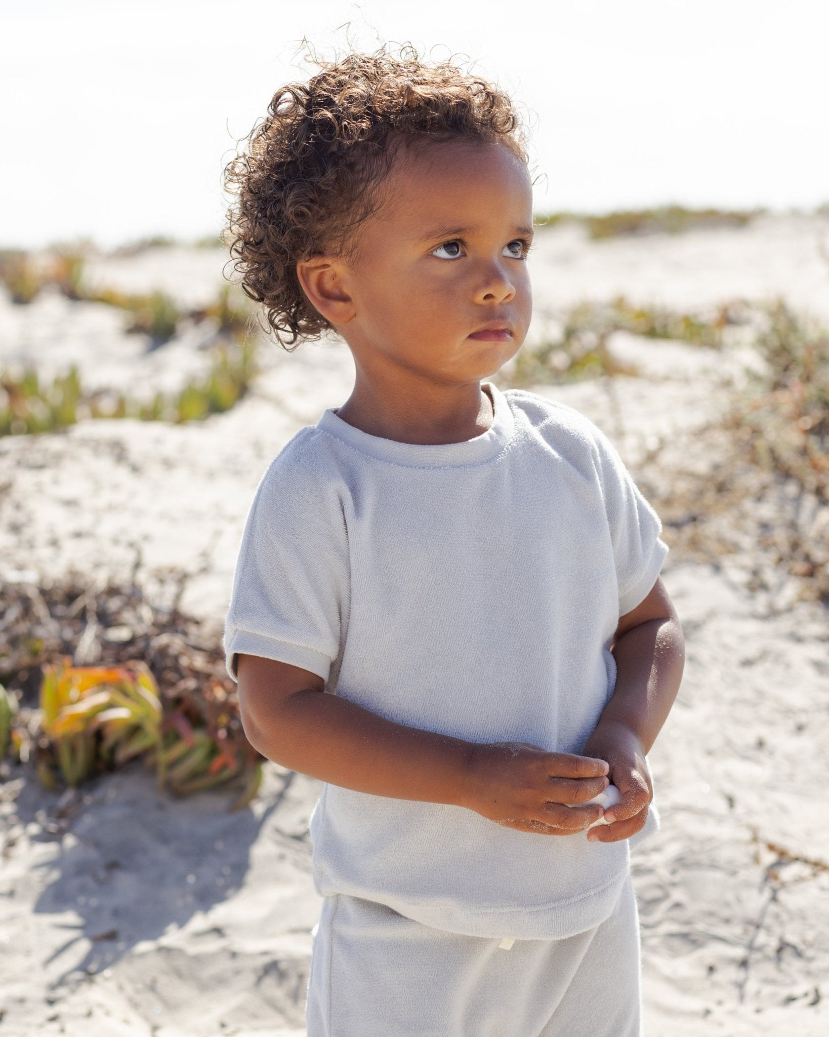 Quincy Mae Terry Tee + Pant Set Sky Quincy Mae