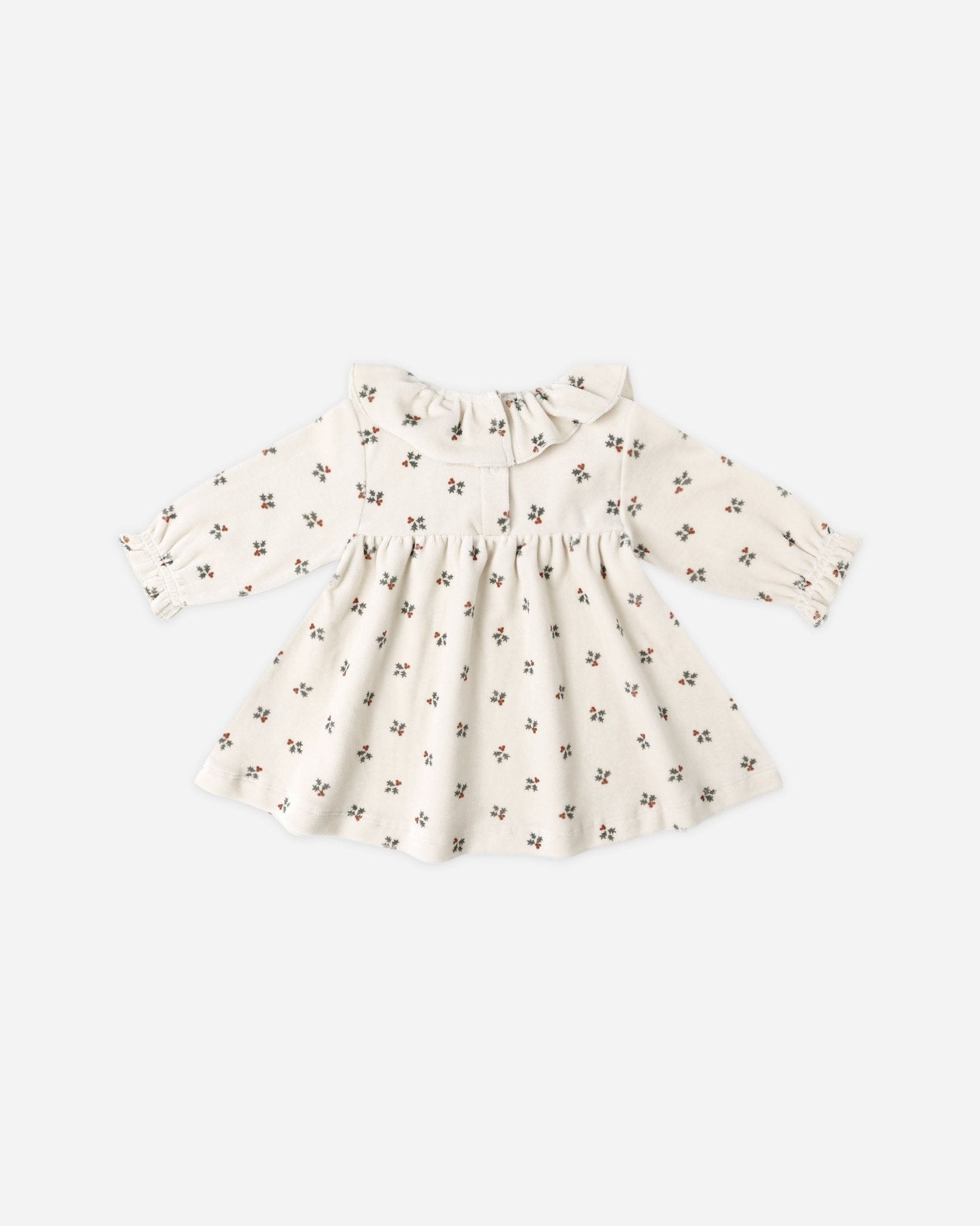 Quincy Mae Velour Baby Dress || Holly Berry Quincy Mae