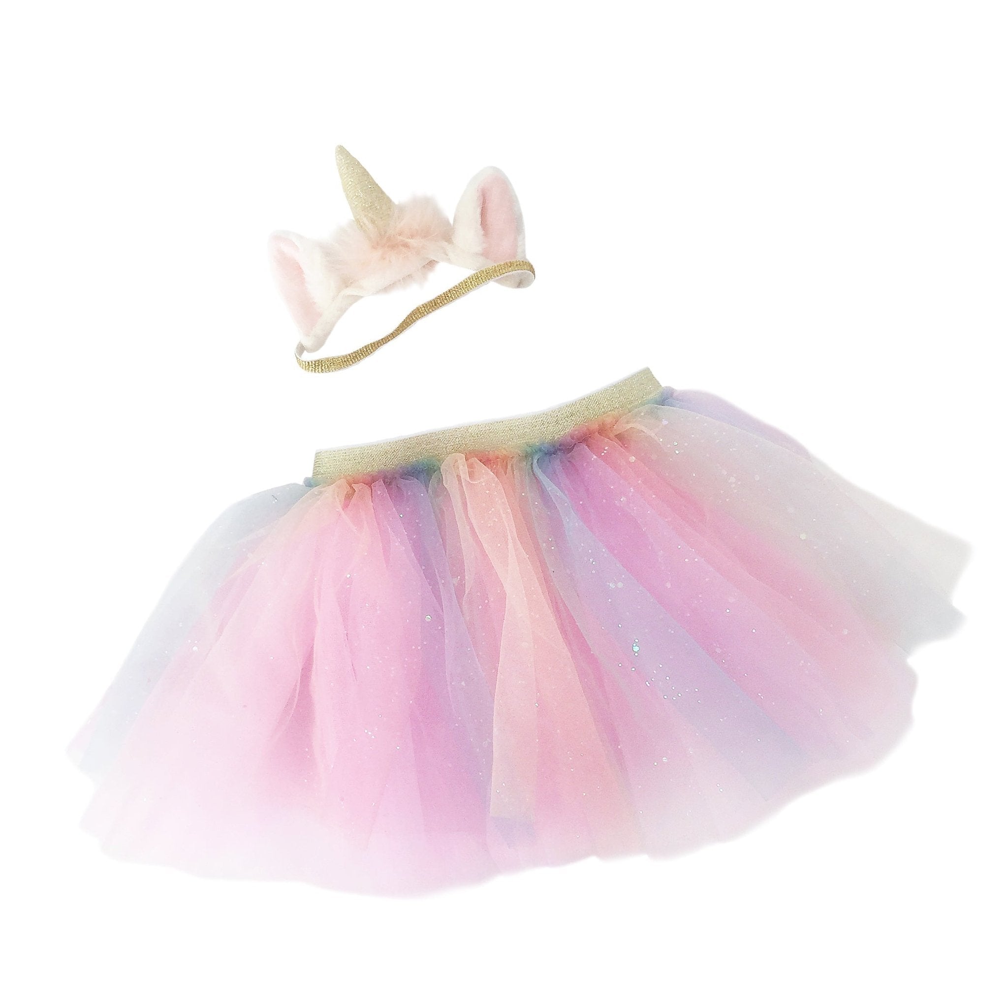 Rainbow Tutu & Unicorn Headband Set MON AMI