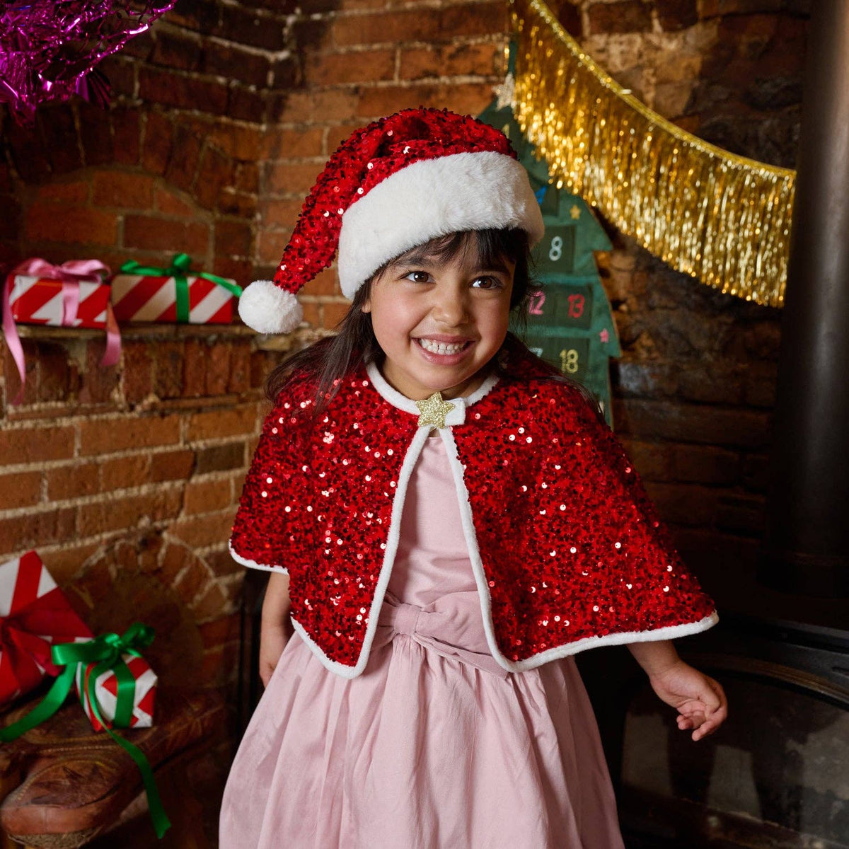 Rockahula - Jolly Santa Sequin Velvet Hat (3-10 Years) Rockahula Kids