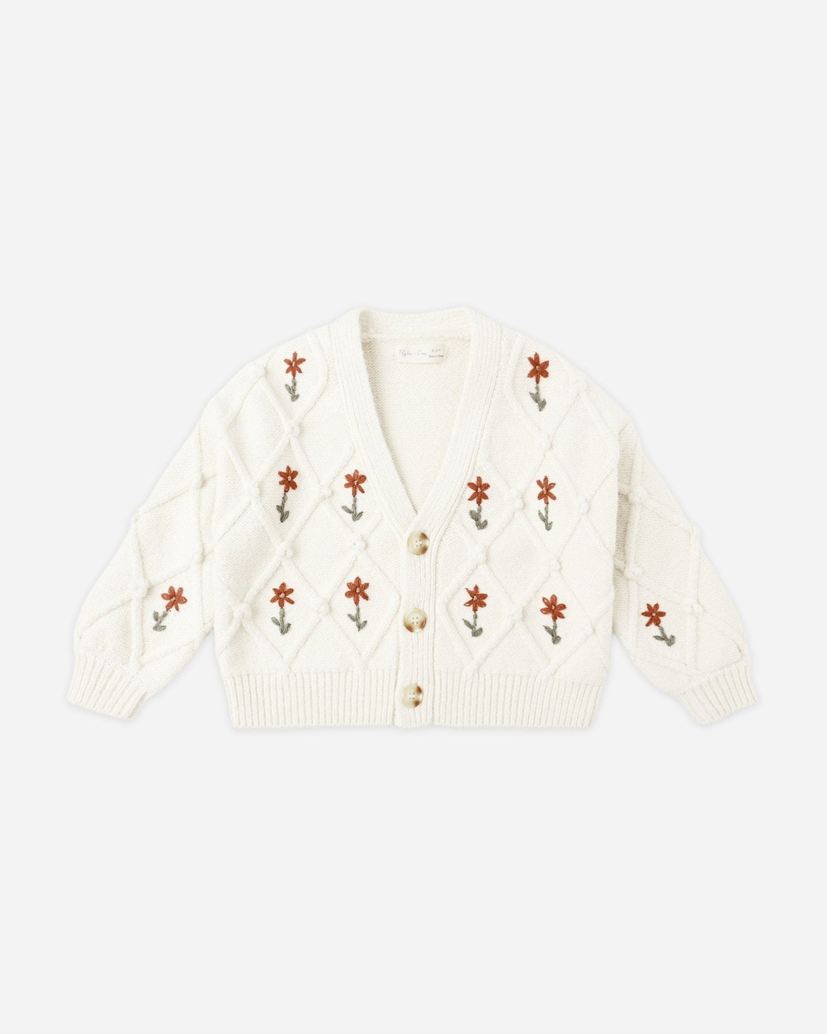 Rylee + Cru Boxy Crop Cardigan || Winter Daisy Embroidery Rylee + Cru