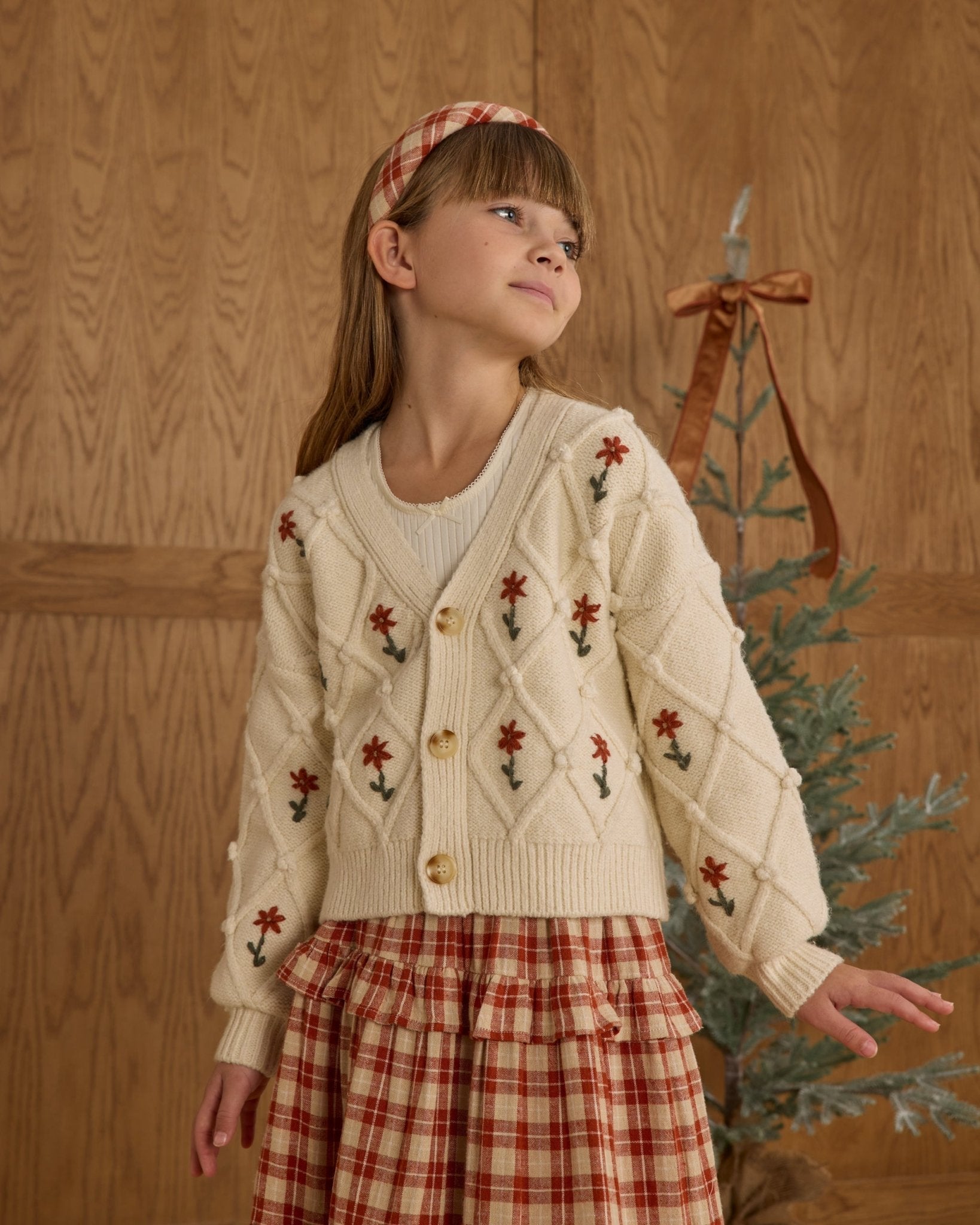 Rylee + Cru Boxy Crop Cardigan || Winter Daisy Embroidery Rylee + Cru