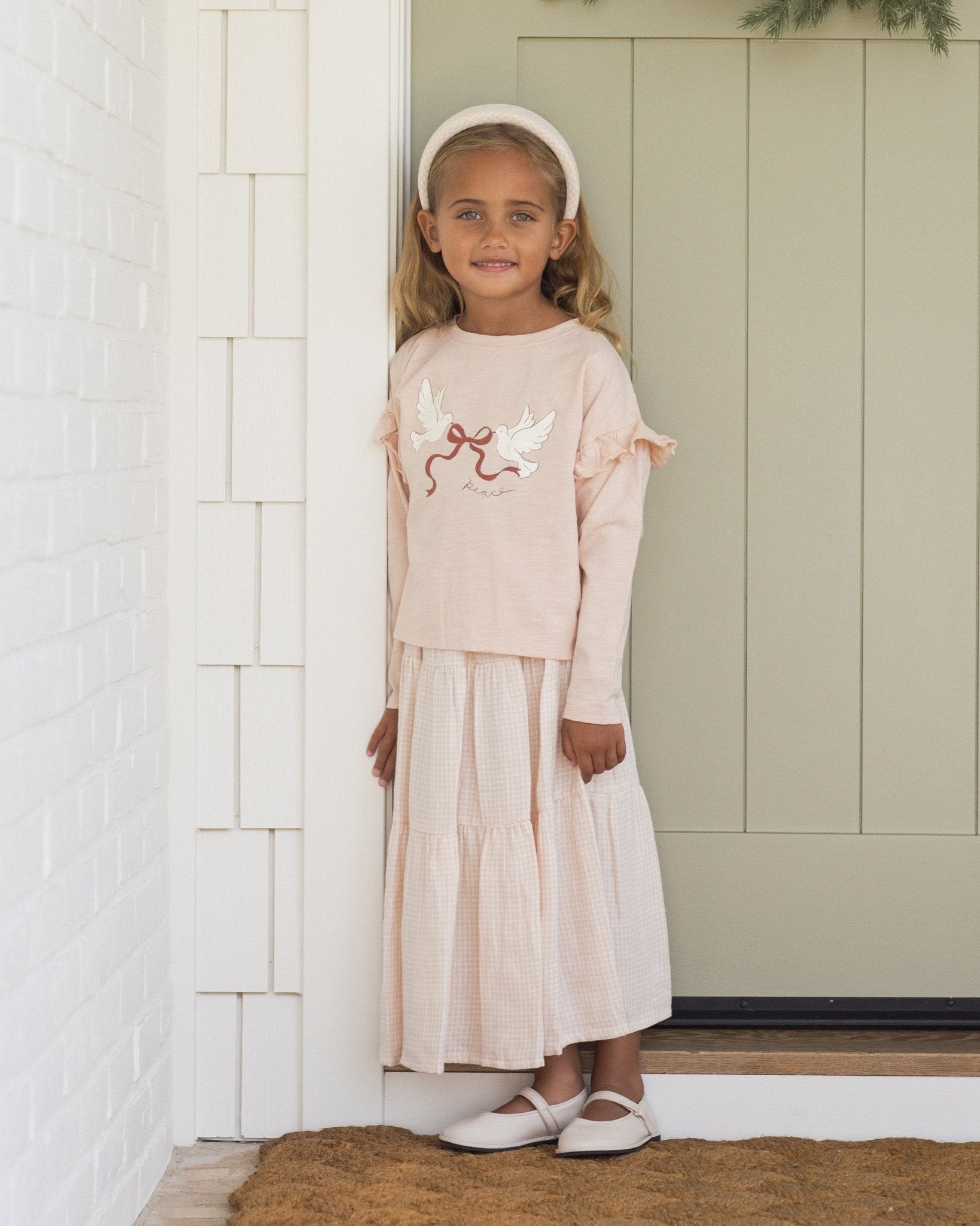 Rylee + Cru Ruffle Long Sleeve Tee || Peace Rylee + Cru