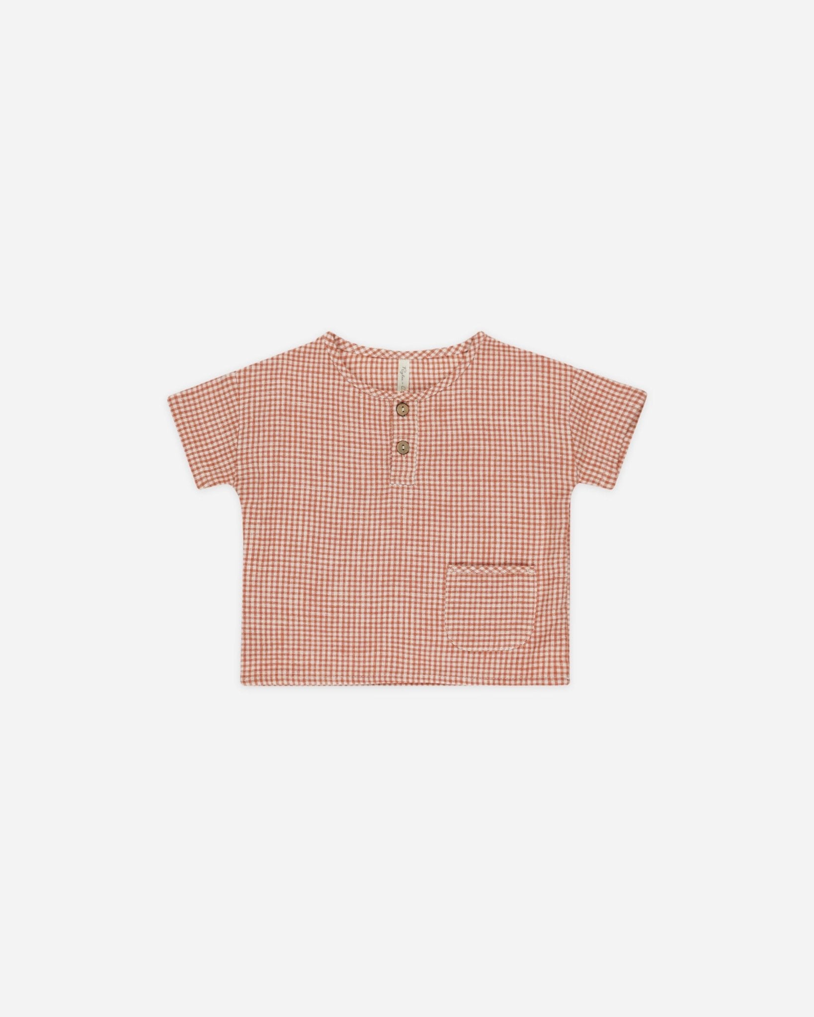 Rylee + Cru Woven Henley Tee || Poppy Gingham Rylee + Cru - enjoykidsus