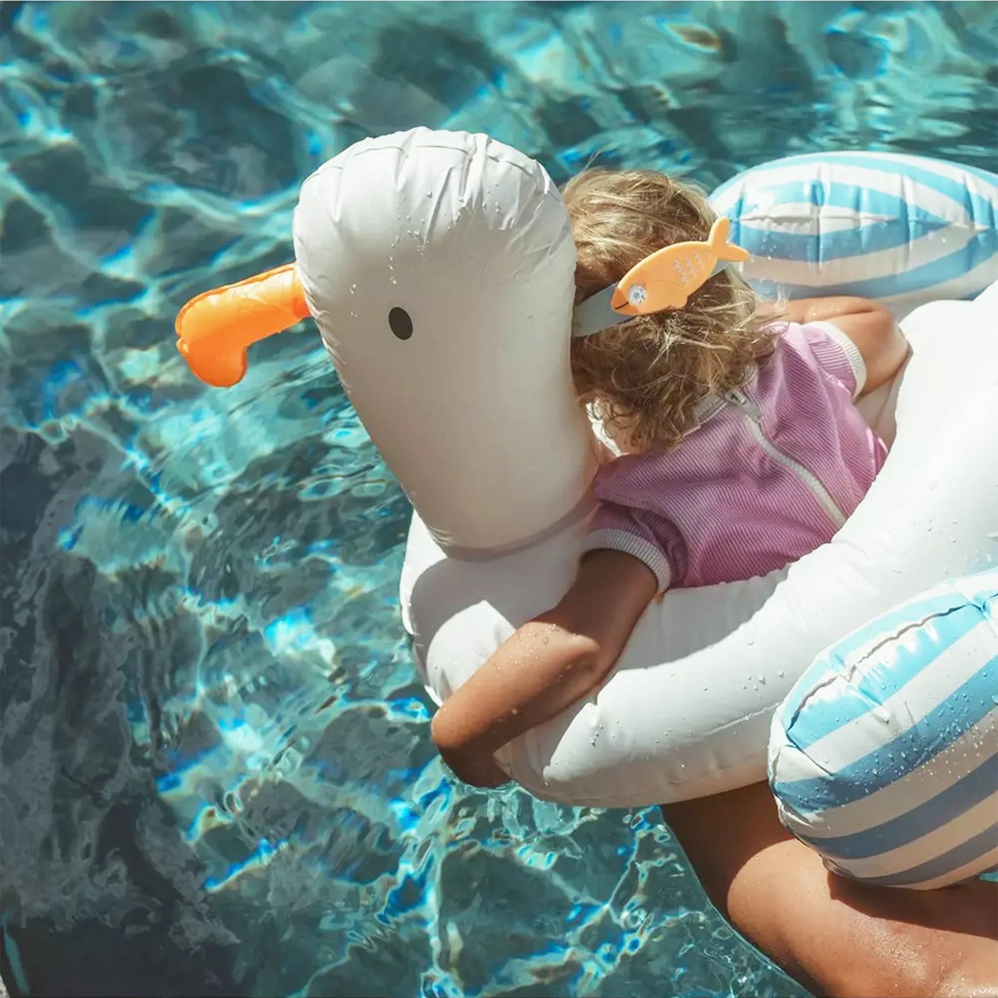 Sunnylife Kids Pool Ring – Sammy the Seagull Blue Stripe