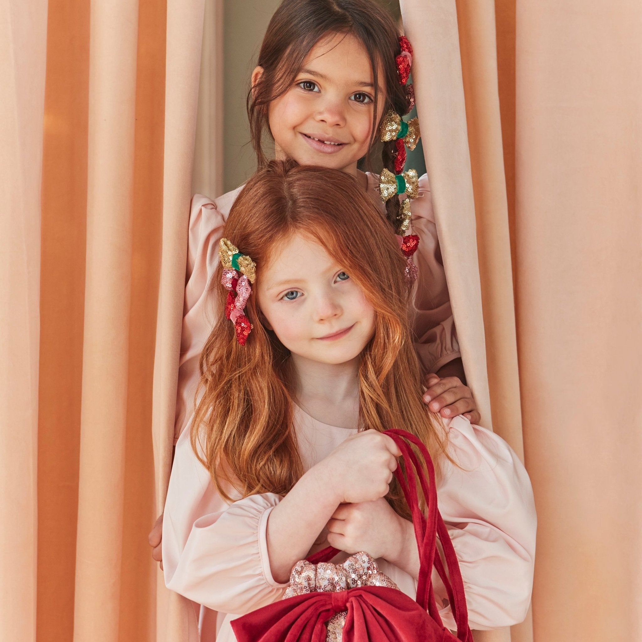 Sequin & Velvet Mini Bow Hairclips (x 6) Meri Meri