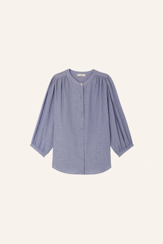Sessùn A View Gathered Blouse – Chambray Blue Sessùn