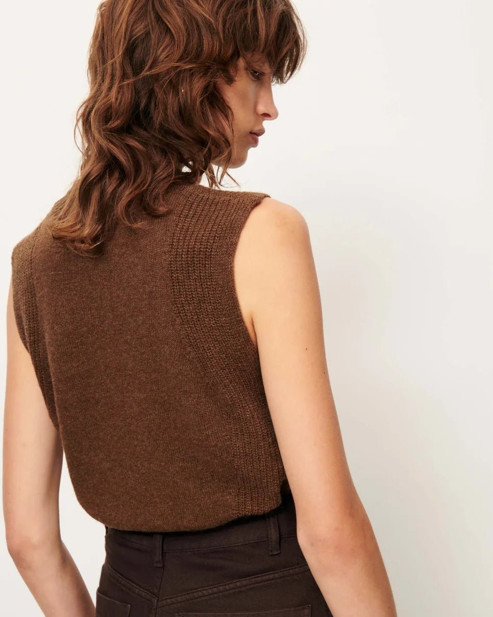 Sessùn Baynino Sleeveless Merino Wool Top – Brown Sessùn