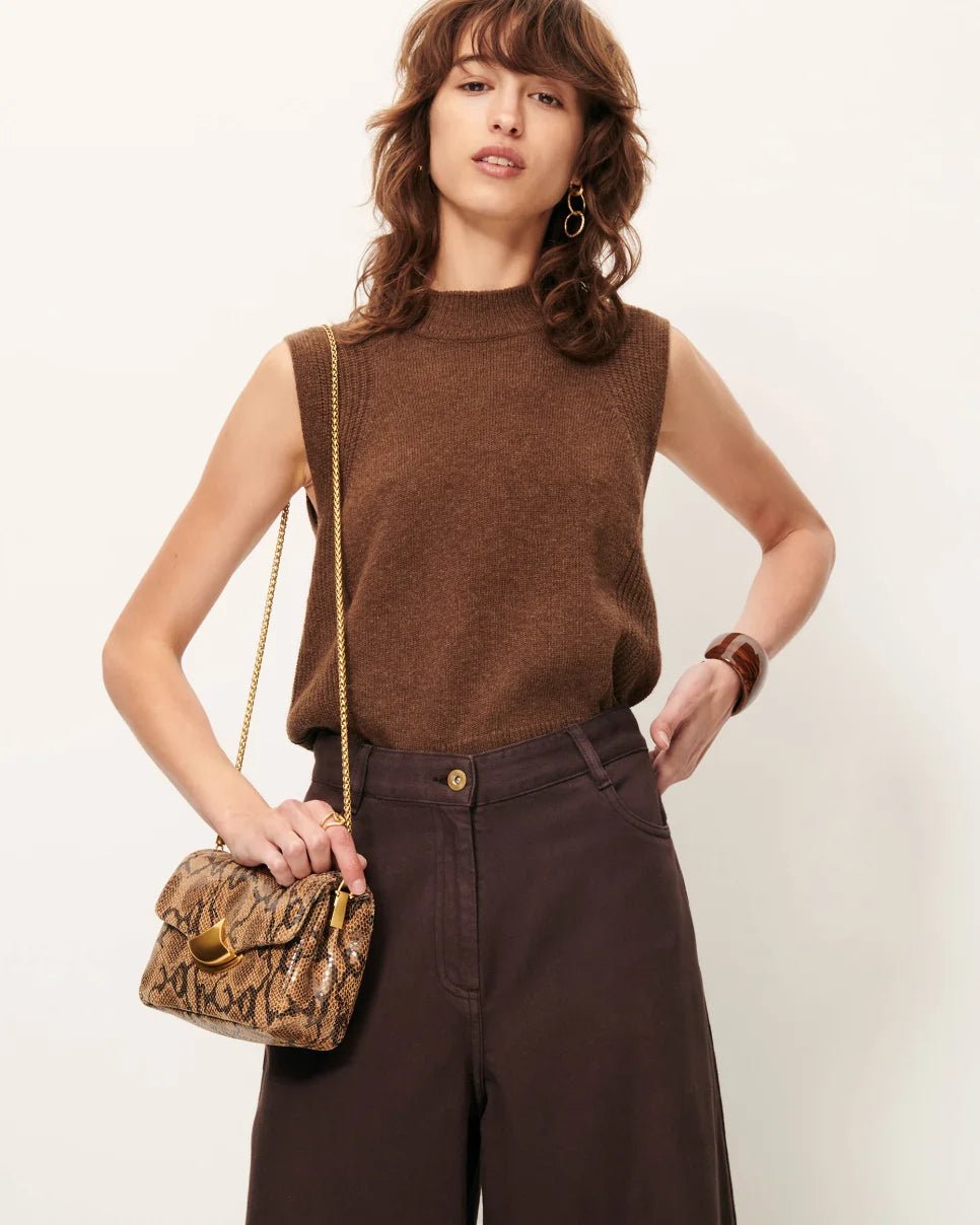 Sessùn Baynino Sleeveless Merino Wool Top – Brown Sessùn
