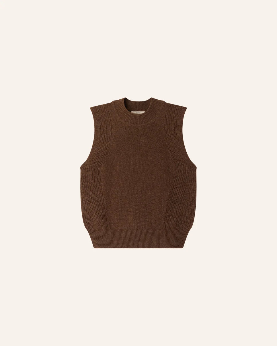 Sessùn Baynino Sleeveless Merino Wool Top – Brown Sessùn