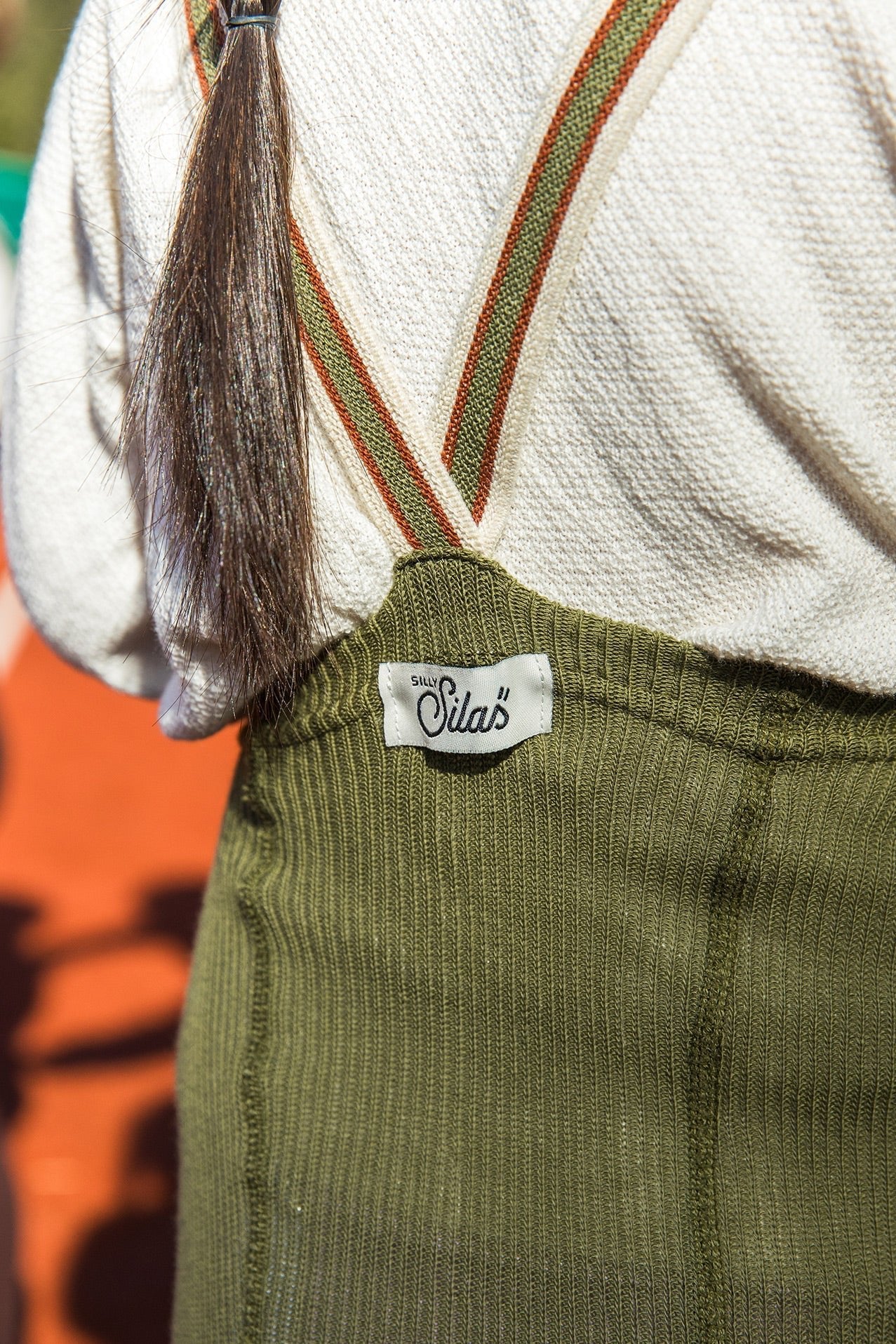 Silly Silas Footless Olive Striped Silly Silas