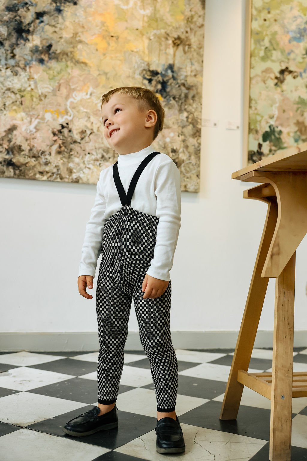 Silly Silas Footless Special Black x White Checked Silly Silas