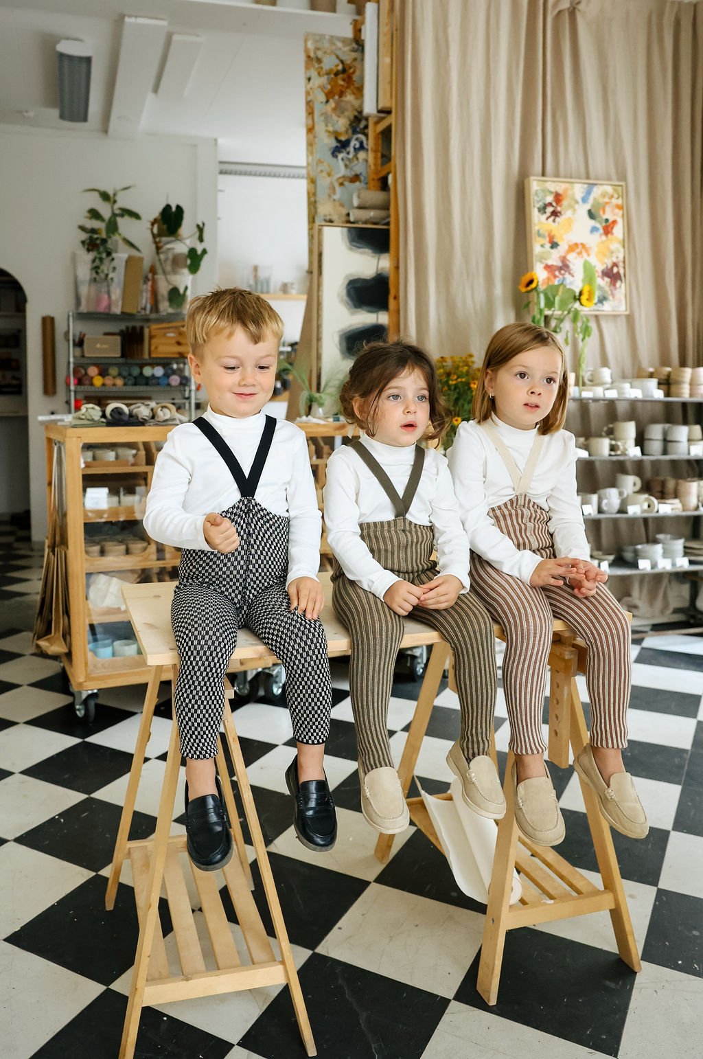 Silly Silas Footless Special Black x White Checked Silly Silas