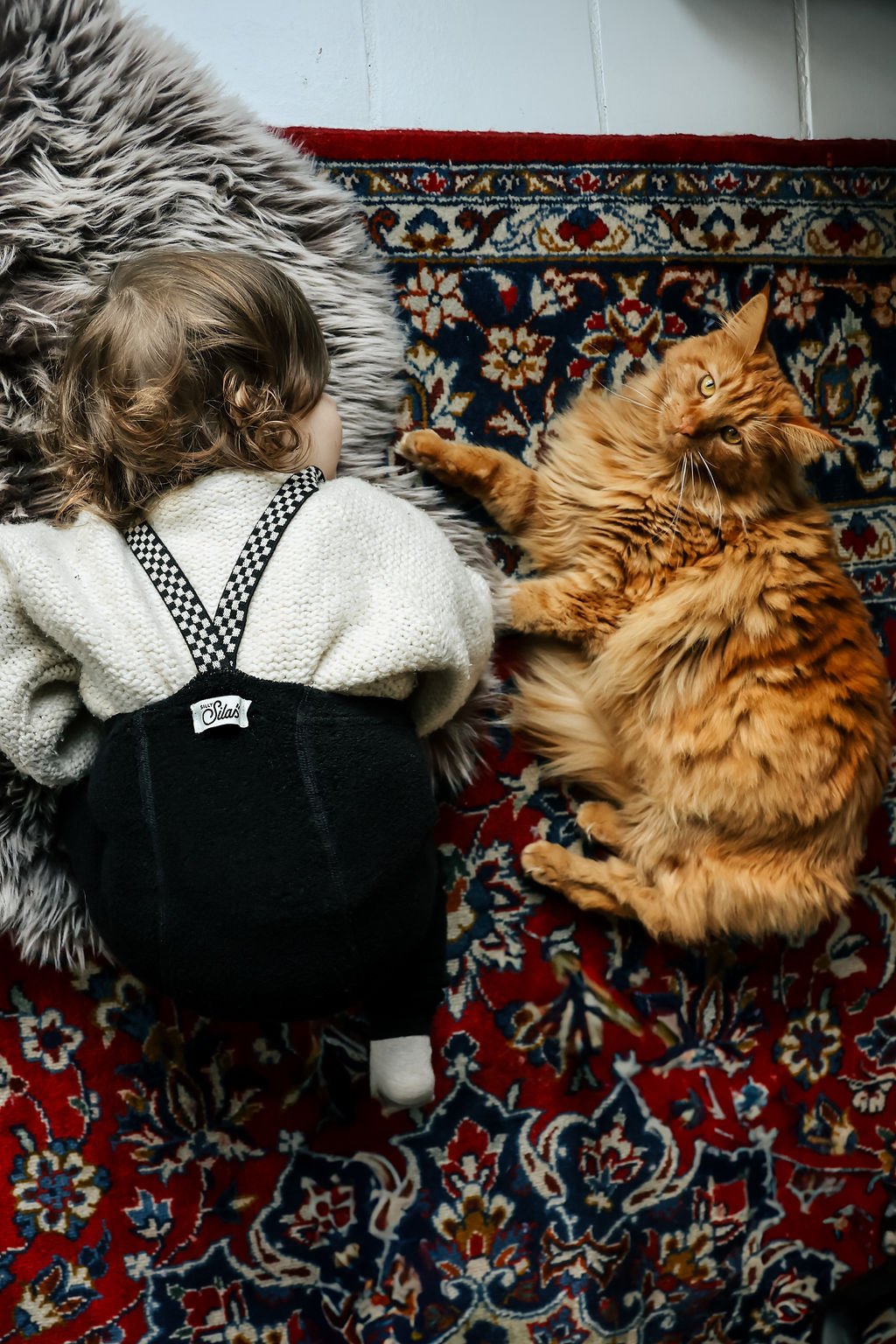 Silly Silas Teddy Classic Black Checked Footless Silly Silas