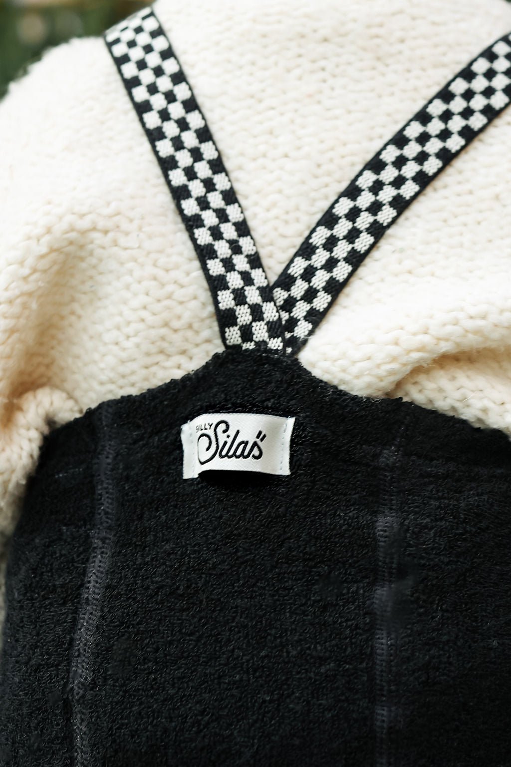 Silly Silas Teddy Classic Black Checked Footless Silly Silas