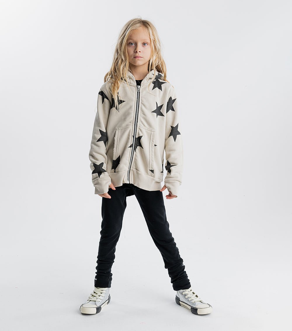 STAR ZIP HOODIE - SMOKEY NATURAL NUNUNU