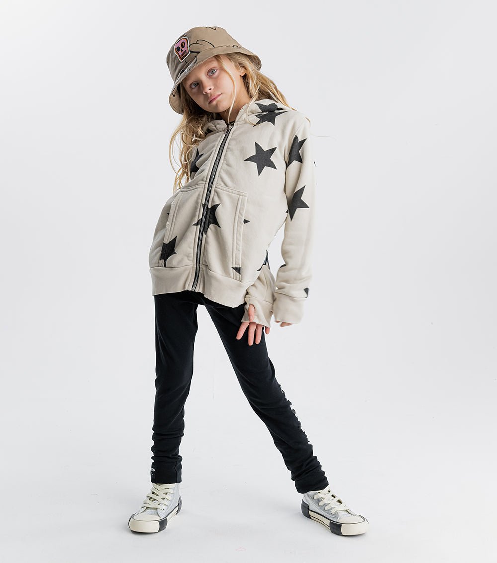 STAR ZIP HOODIE - SMOKEY NATURAL NUNUNU