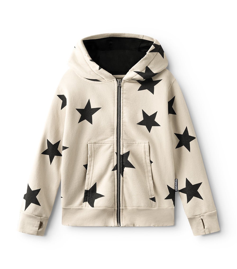 STAR ZIP HOODIE - SMOKEY NATURAL NUNUNU