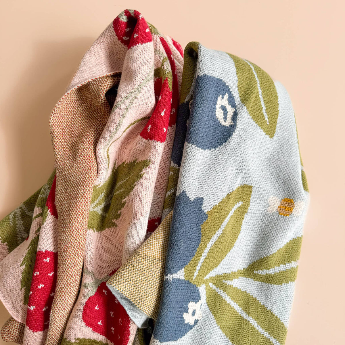 The Blueberry Hill - Blanket Strawberry Bunny Organic Baby Decor Spring Summer The Blueberry Hill