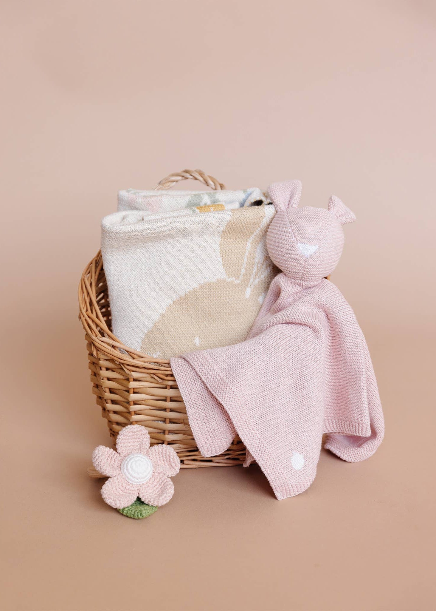 The Blueberry Hill - Cotton Crochet Rattle Teether Flower Baby Toy Spring Summer The Blueberry Hill