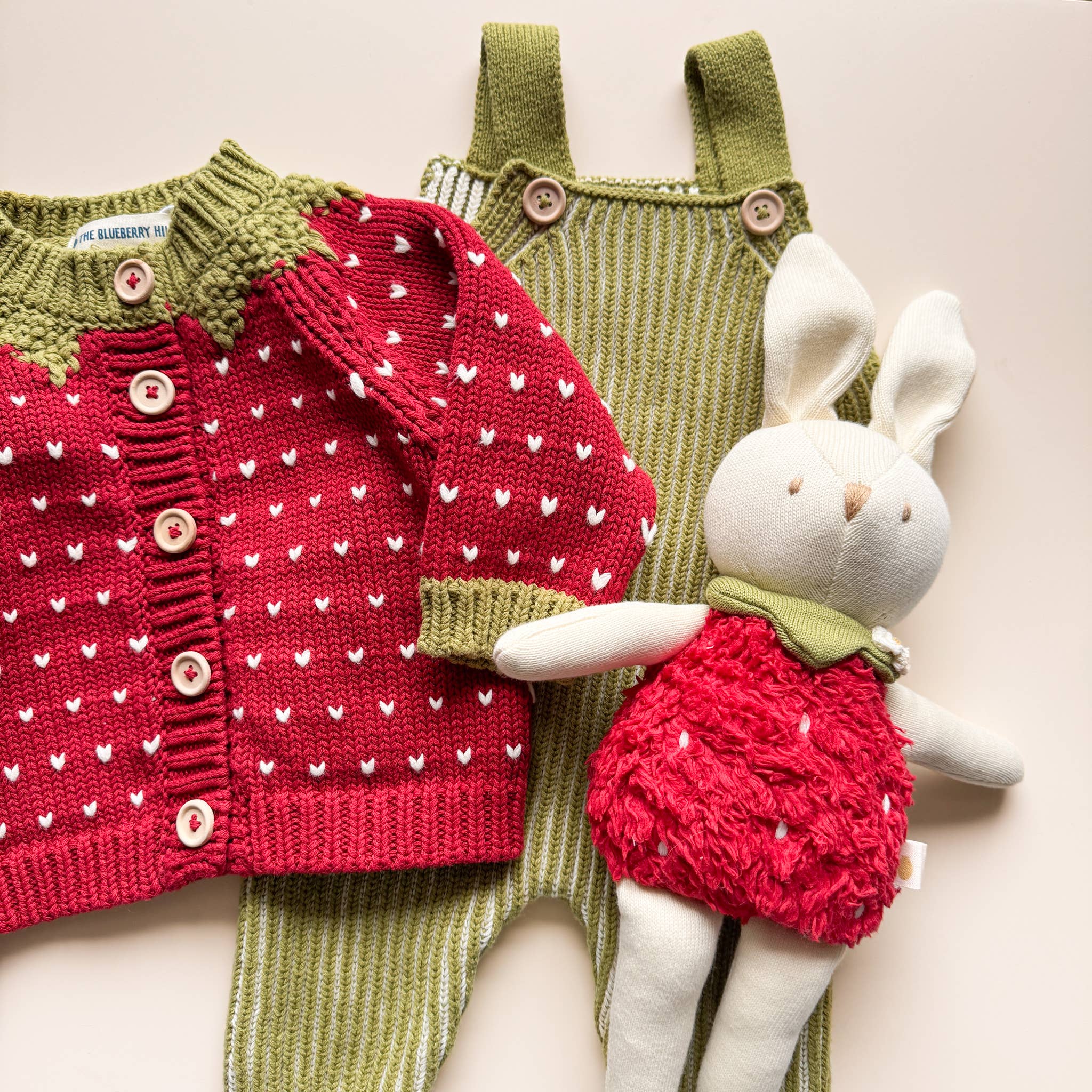 The Blueberry Hill Cotton Strawberry Cardigan – Baby Sweater