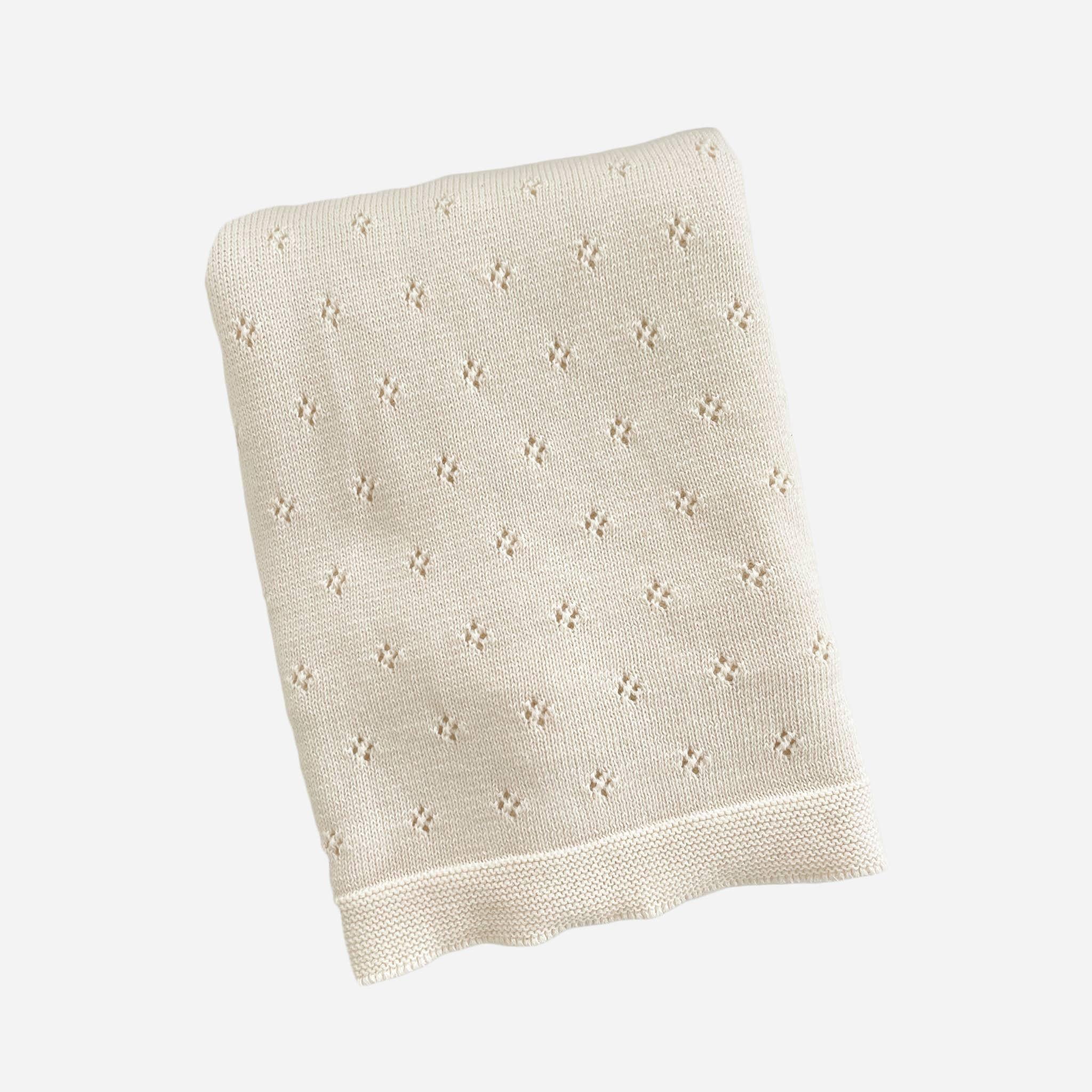 The Blueberry Hill - Heirloom Pique Blanket Cream Organic Cotton Baby Gift Summer The Blueberry Hill