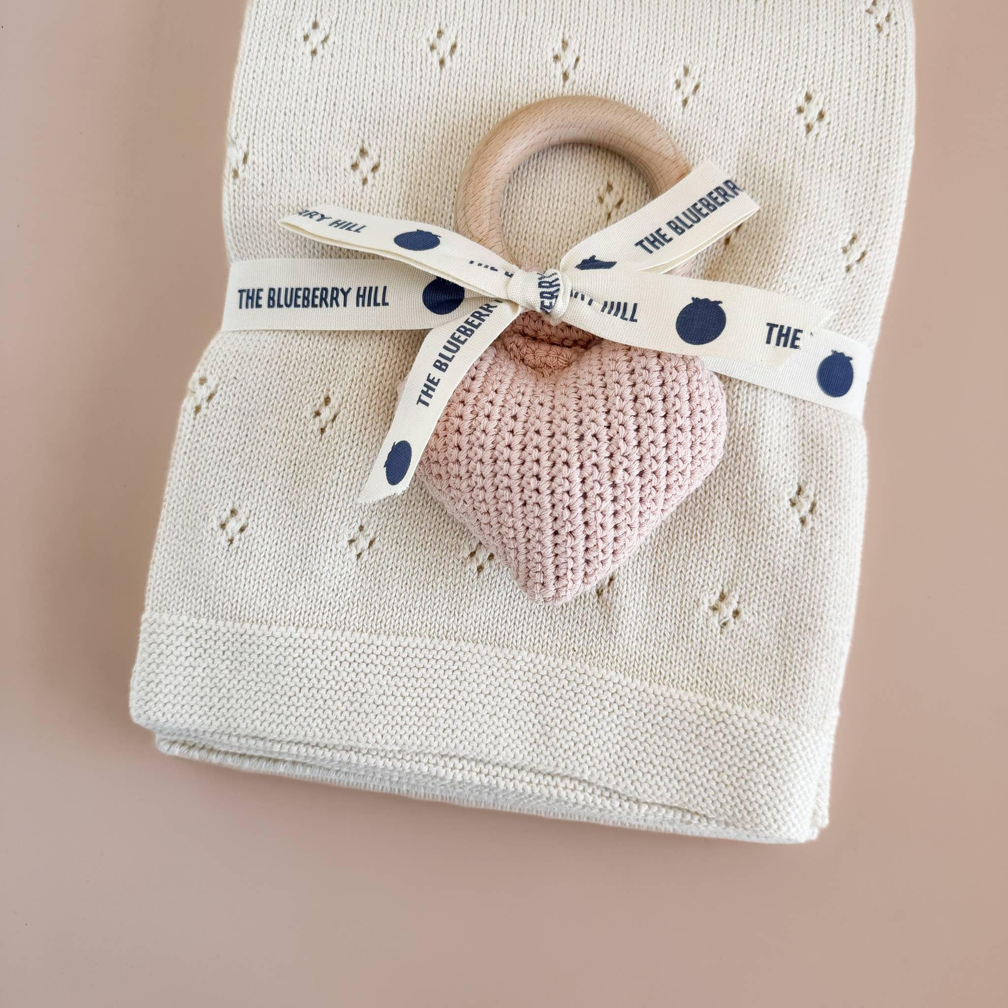 The Blueberry Hill - Heirloom Pique Blanket Cream Organic Cotton Baby Gift Summer The Blueberry Hill
