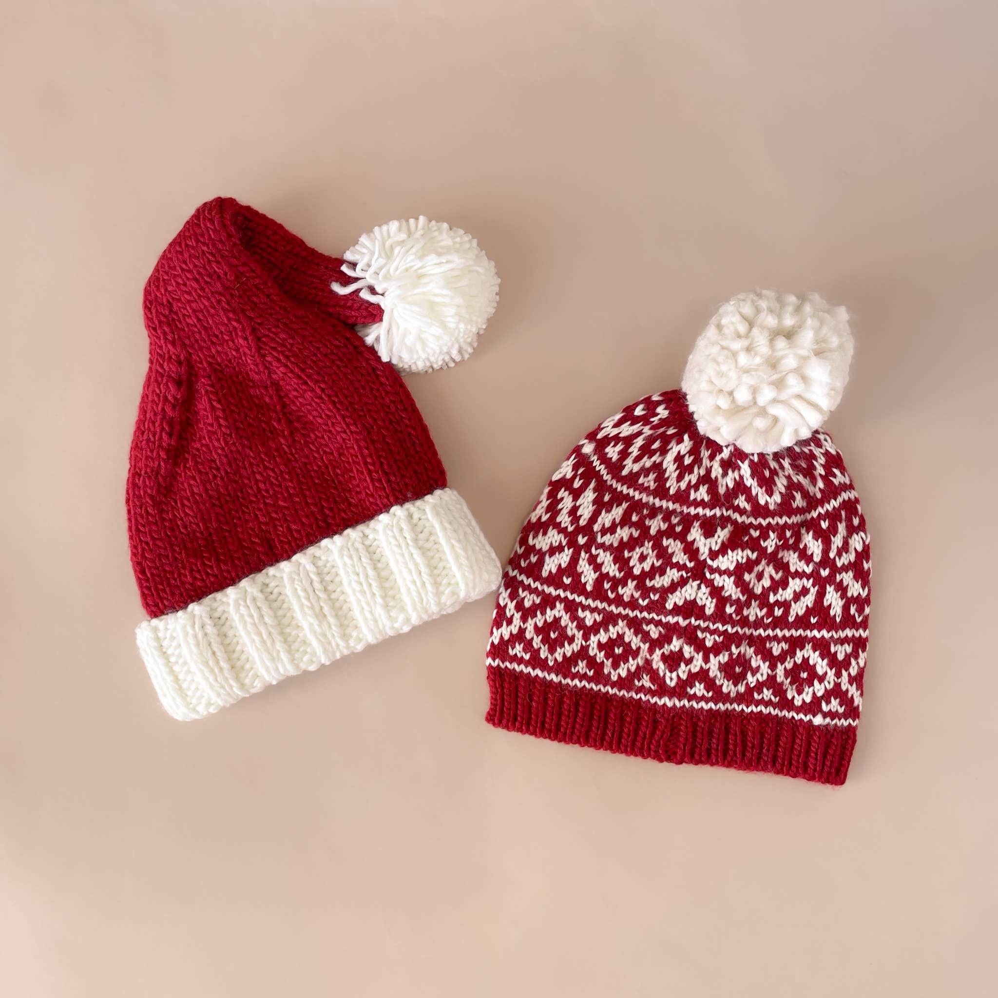 The Blueberry Hill - Nicholas Santa Hat | Hand Knit Baby Adult Christmas Holiday: S; 6 - 24M The Blueberry Hill