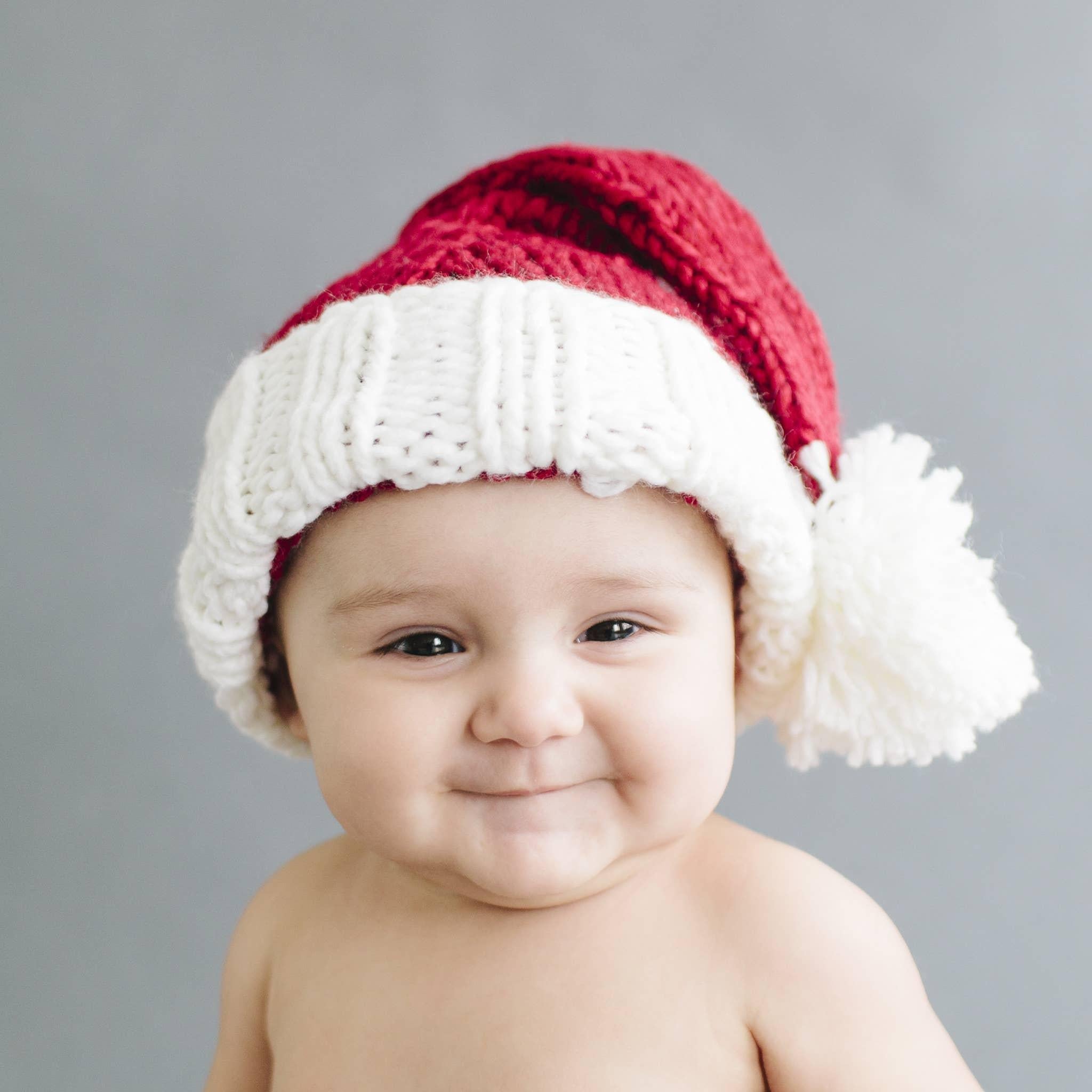 The Blueberry Hill - Nicholas Santa Hat | Hand Knit Baby Adult Christmas Holiday: S; 6 - 24M The Blueberry Hill
