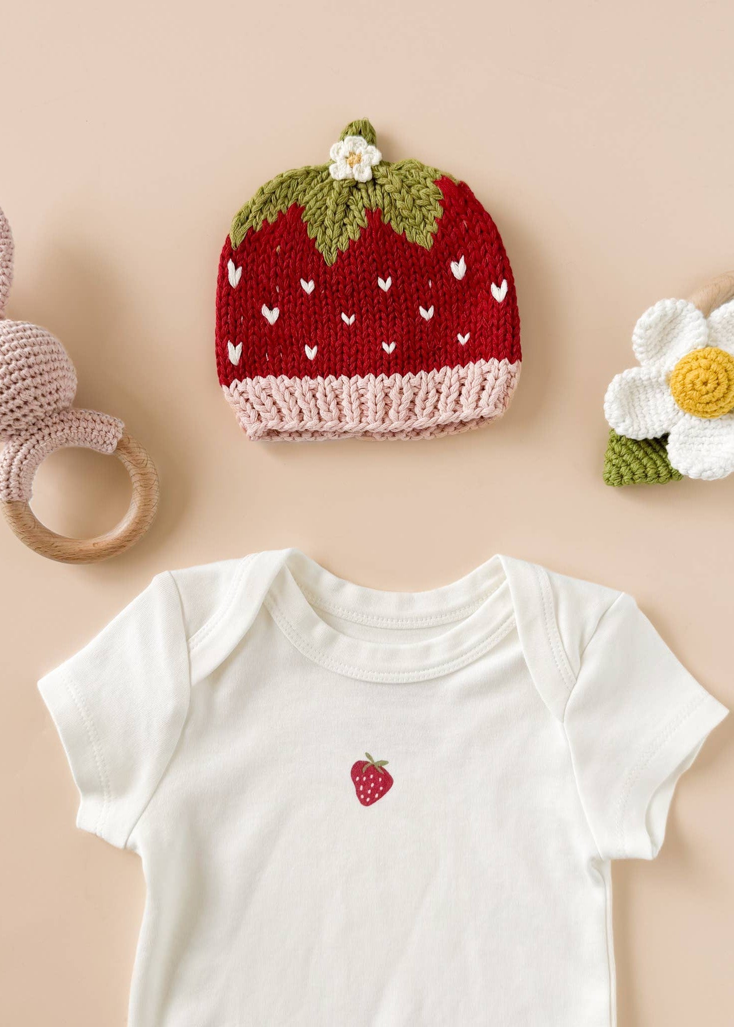 The Blueberry Hill - Strawberry Onesie Baby Bodysuit Organic Graphic Tee Gift (0 - 6month) The Blueberry Hill