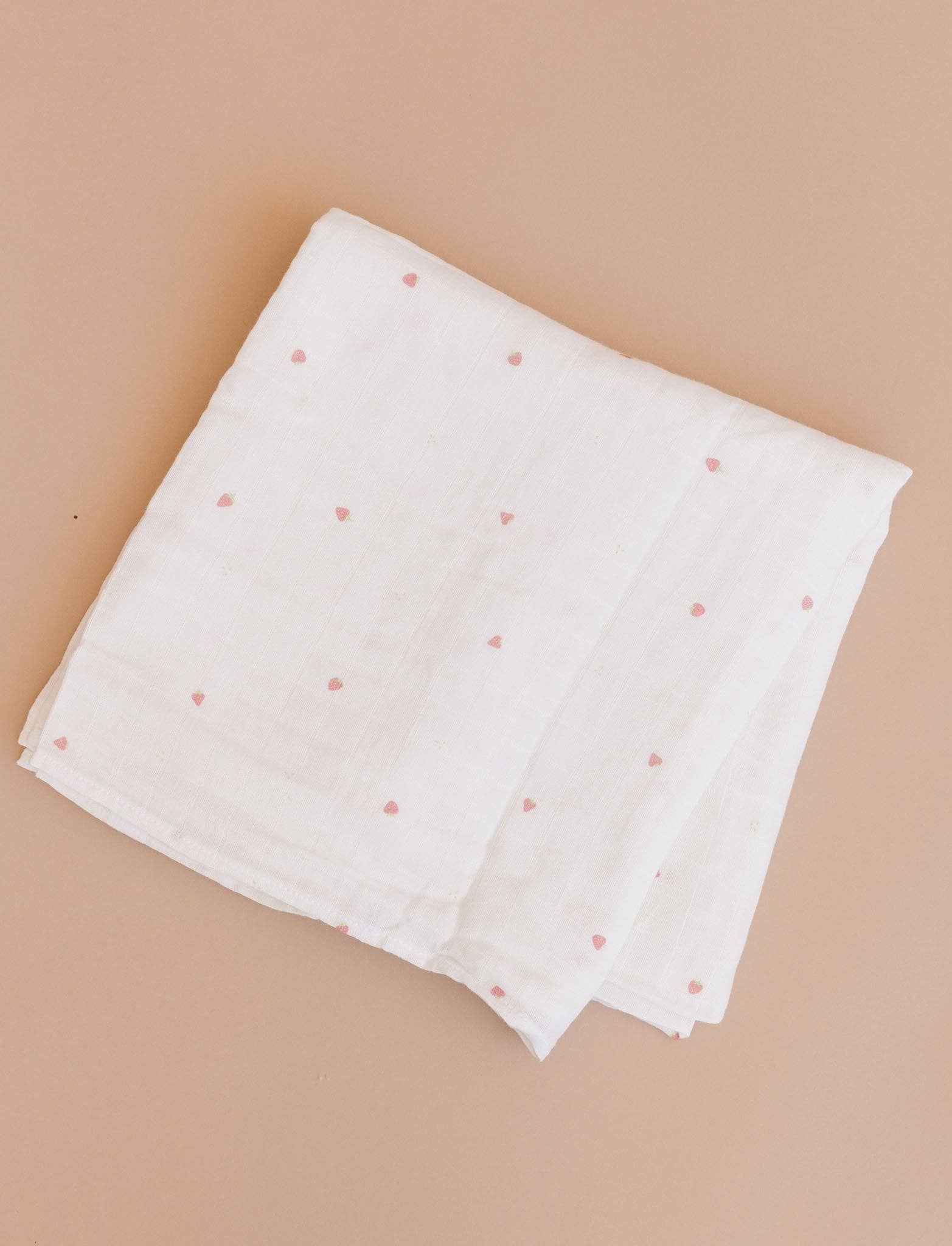 The Blueberry Hill Strawberry Organic Muslin Baby Swaddle Blanket The Blueberry Hill