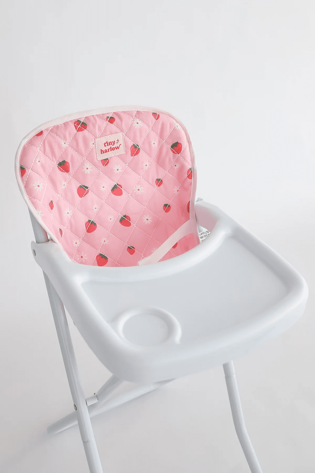 Tiny Harlow doll high chair in Strawberry Picnic