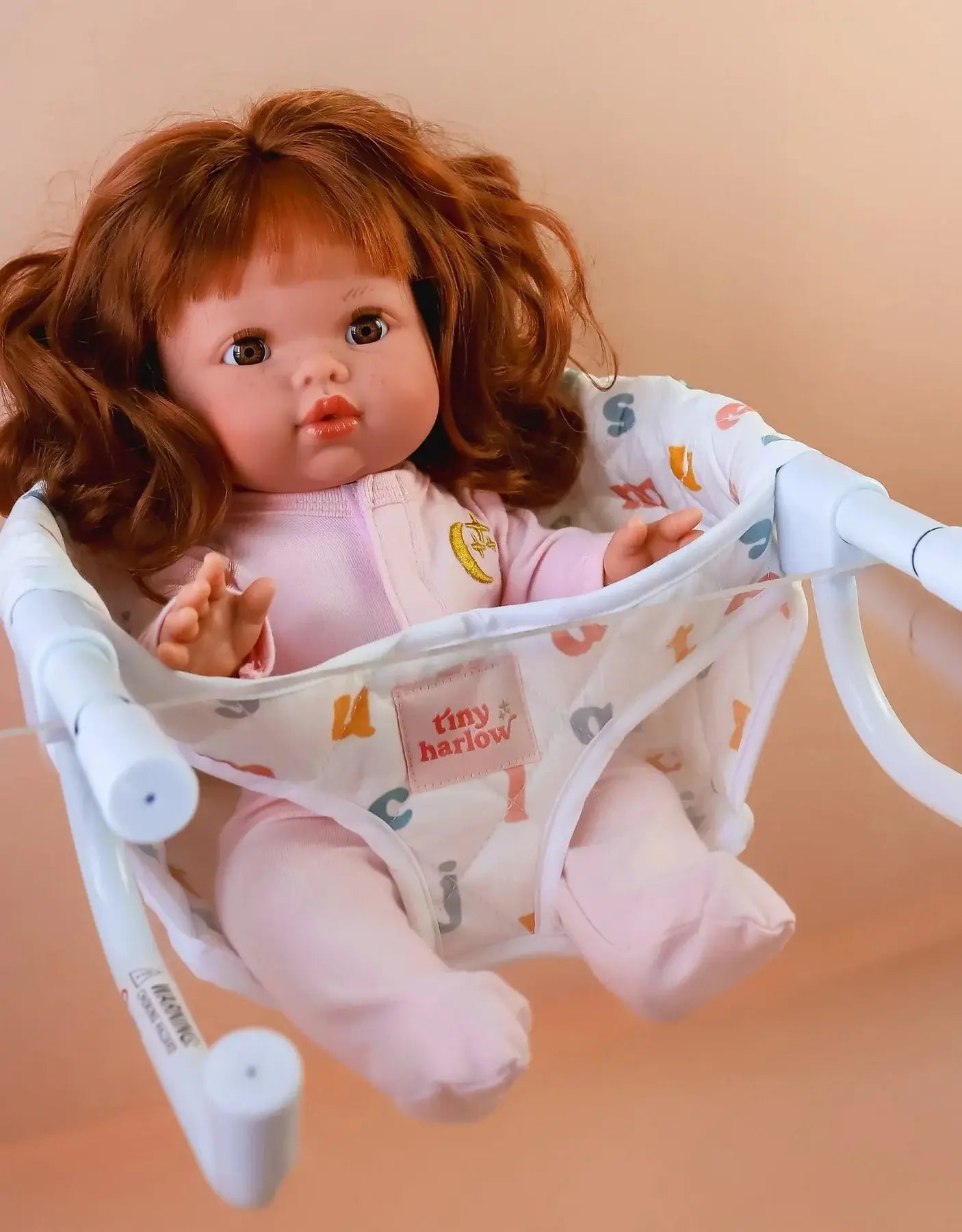 Tiny Harlow - North America - Feeding chair for doll - Gingham and cherry - Tiny Harlow Tiny Harlow