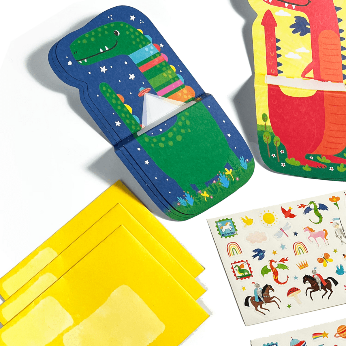 Tiny Tadas! Note Cards and Sticker Set - Dinos & Dragons OOLY