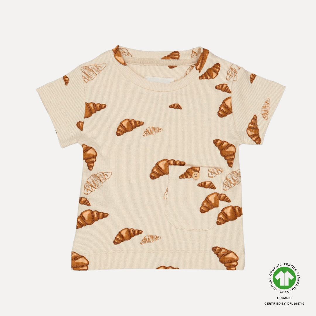 VACVAC Ello Rib Tee SS – Croissant Big | Organic Baby T-Shirt VACVAC