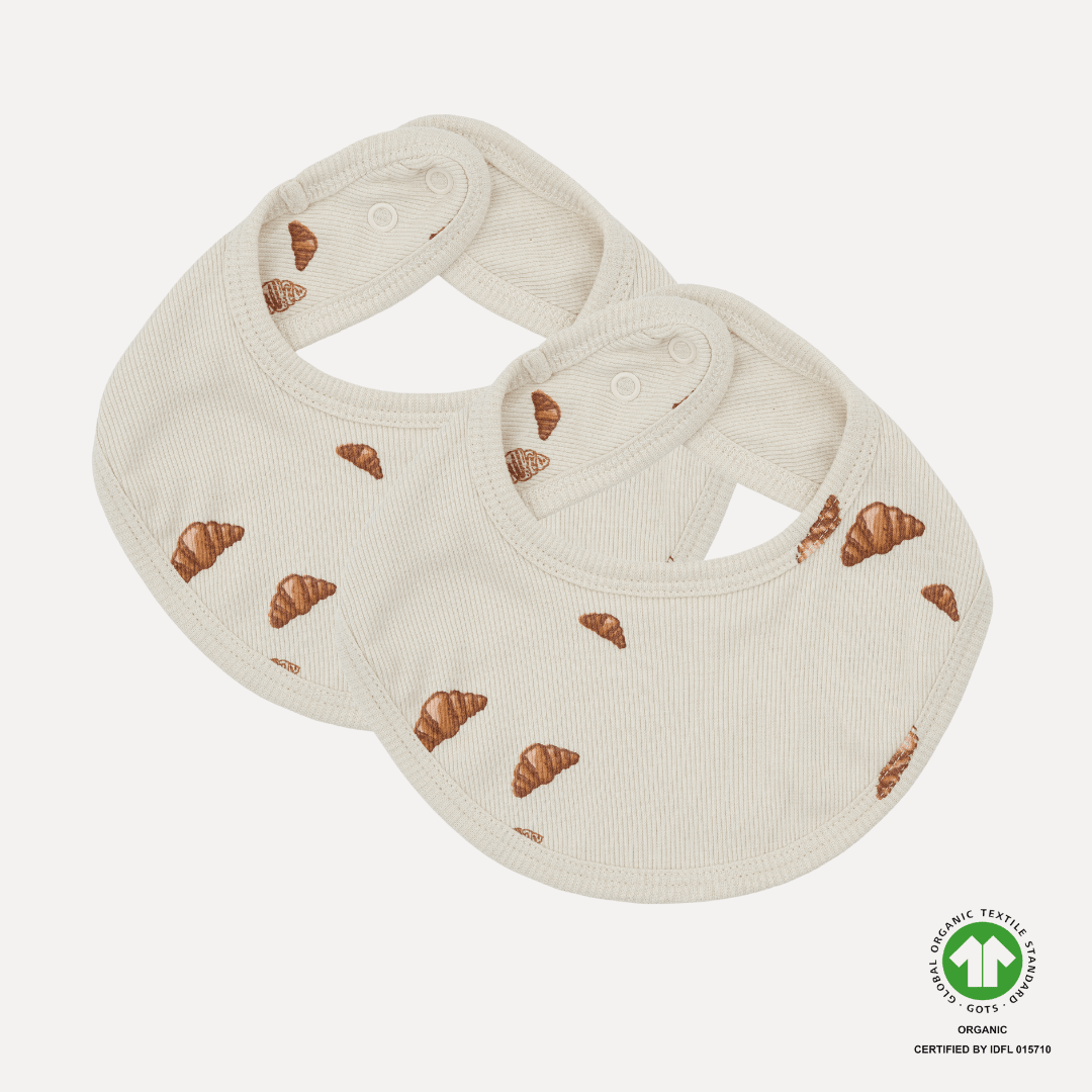 VACVAC Kutter Bib 2 - Pack – Croissant Mini | Organic Baby Bib Set VACVAC