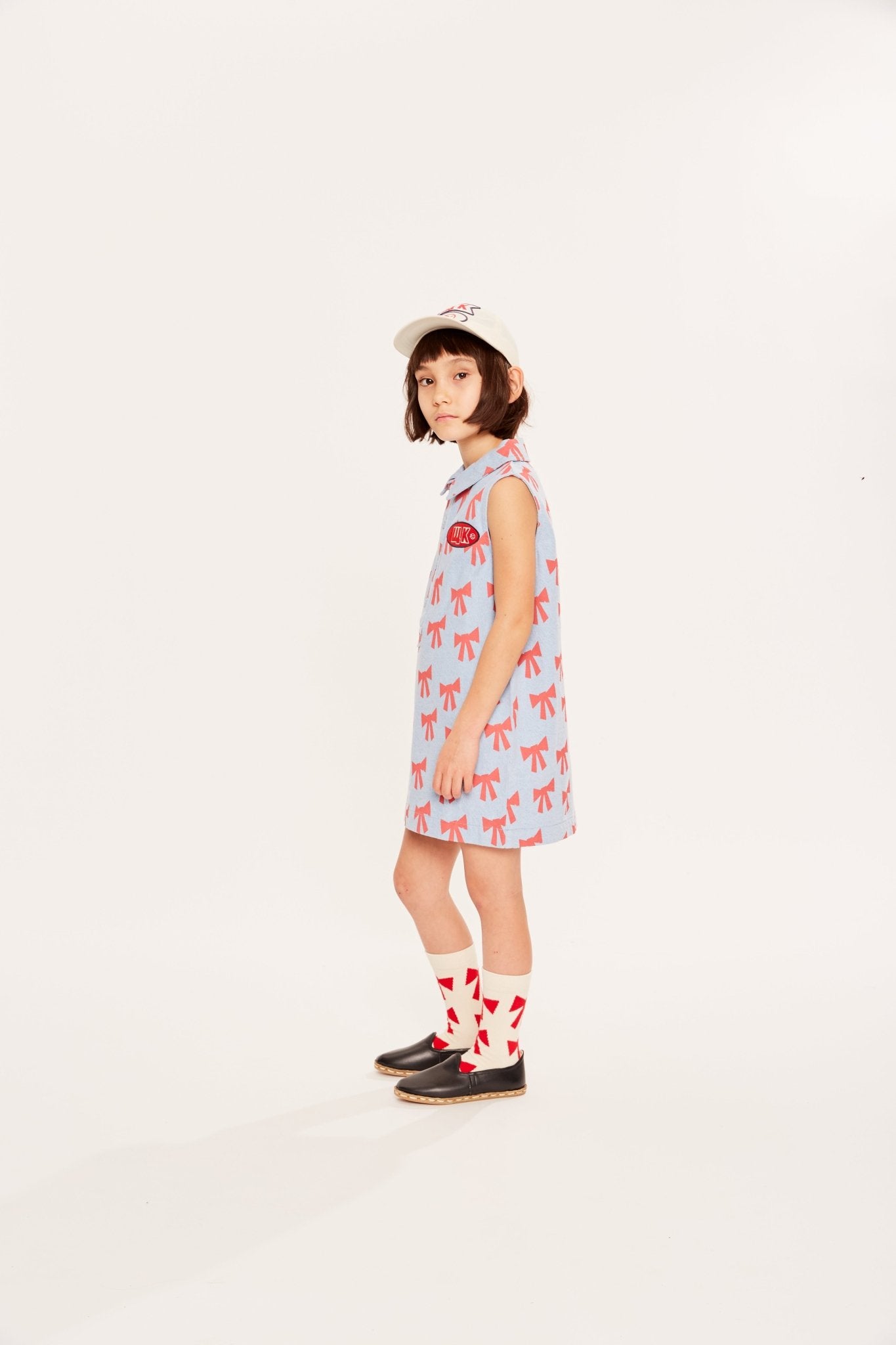 WYNKEN Amore Denim Dress - Setting Sun Bows Wynken