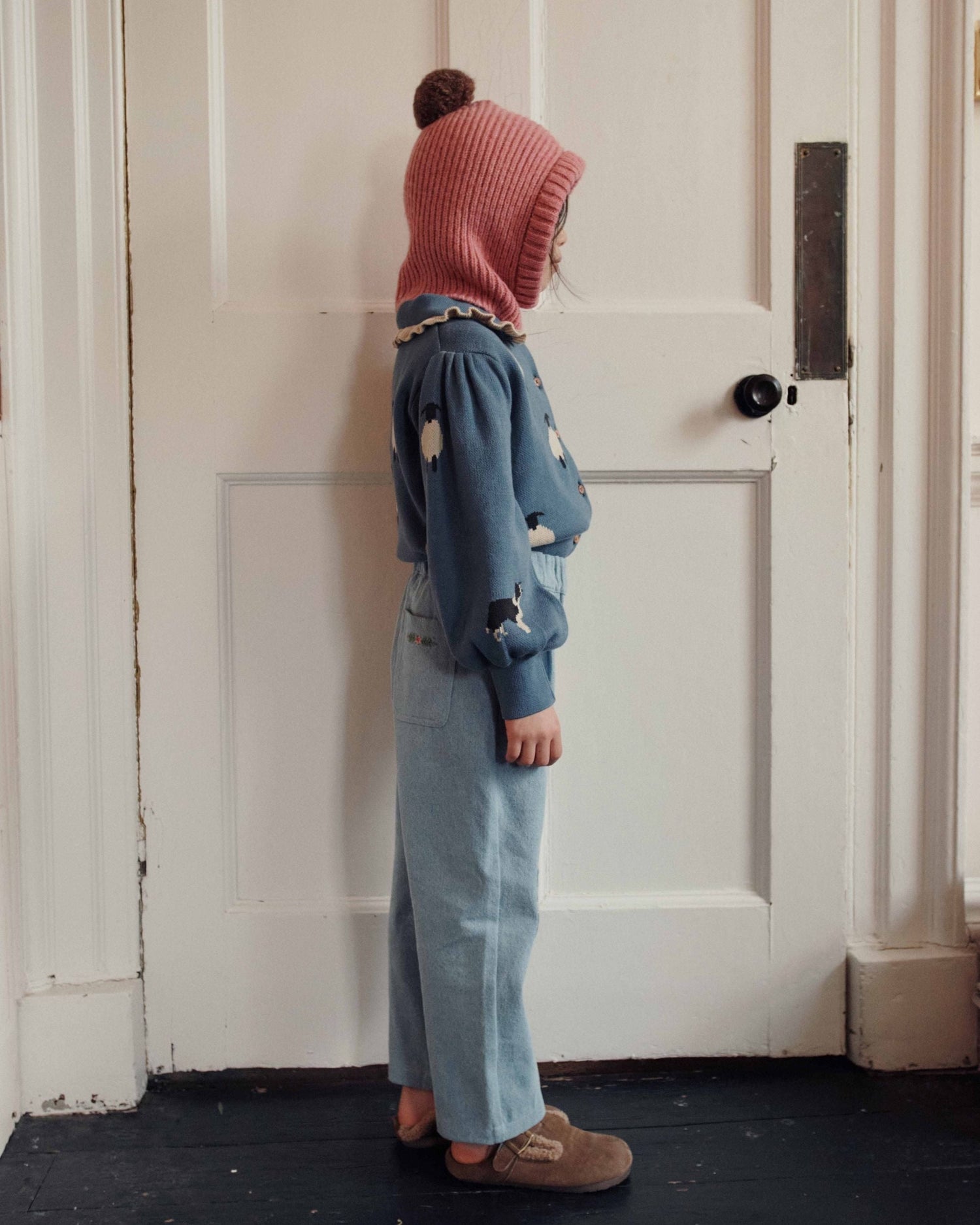 Emile et Ida Light Blue Denim Knee Patch Pants