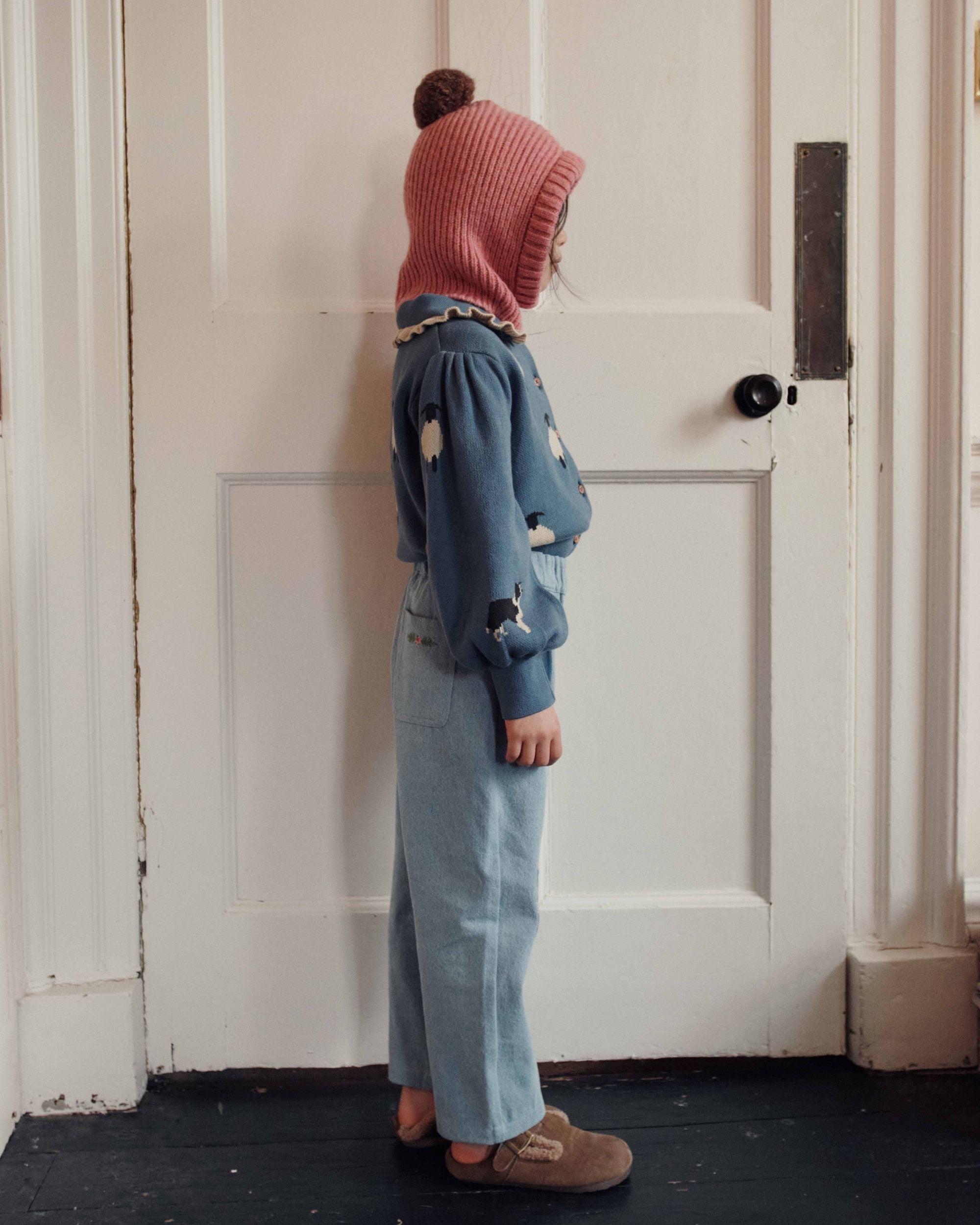 Emile et Ida Light Blue Denim Knee Patch Pants