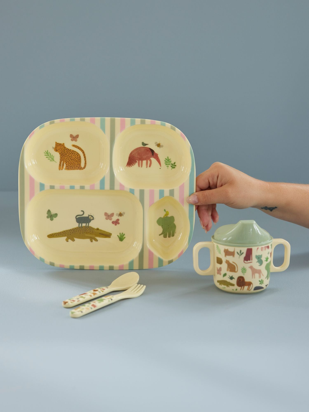 Rice by Rice Melamine Baby Dinner Set – Sweet Jungle | 4 Pieces