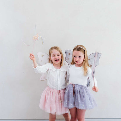 Mimi &amp; Lula fairy dress-up looks with pink starry night wings
