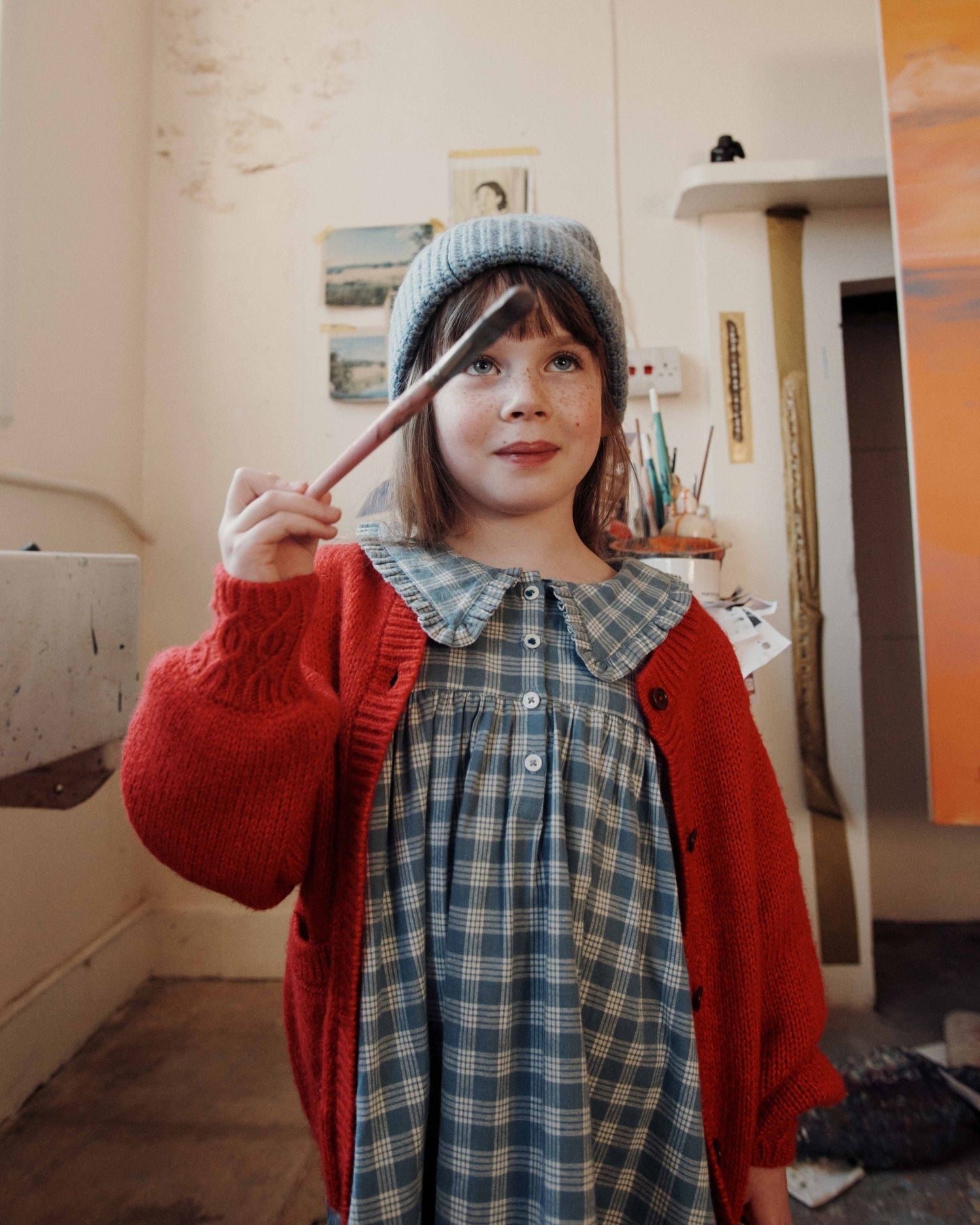 Emile et Ida Mars Red Merino Cotton Cardigan