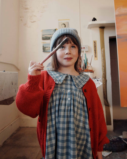 Emile et Ida Mars Red Merino Cotton Cardigan