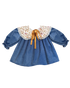 Carlota Suip Midnight Waltz Dress in deep blue corduroy