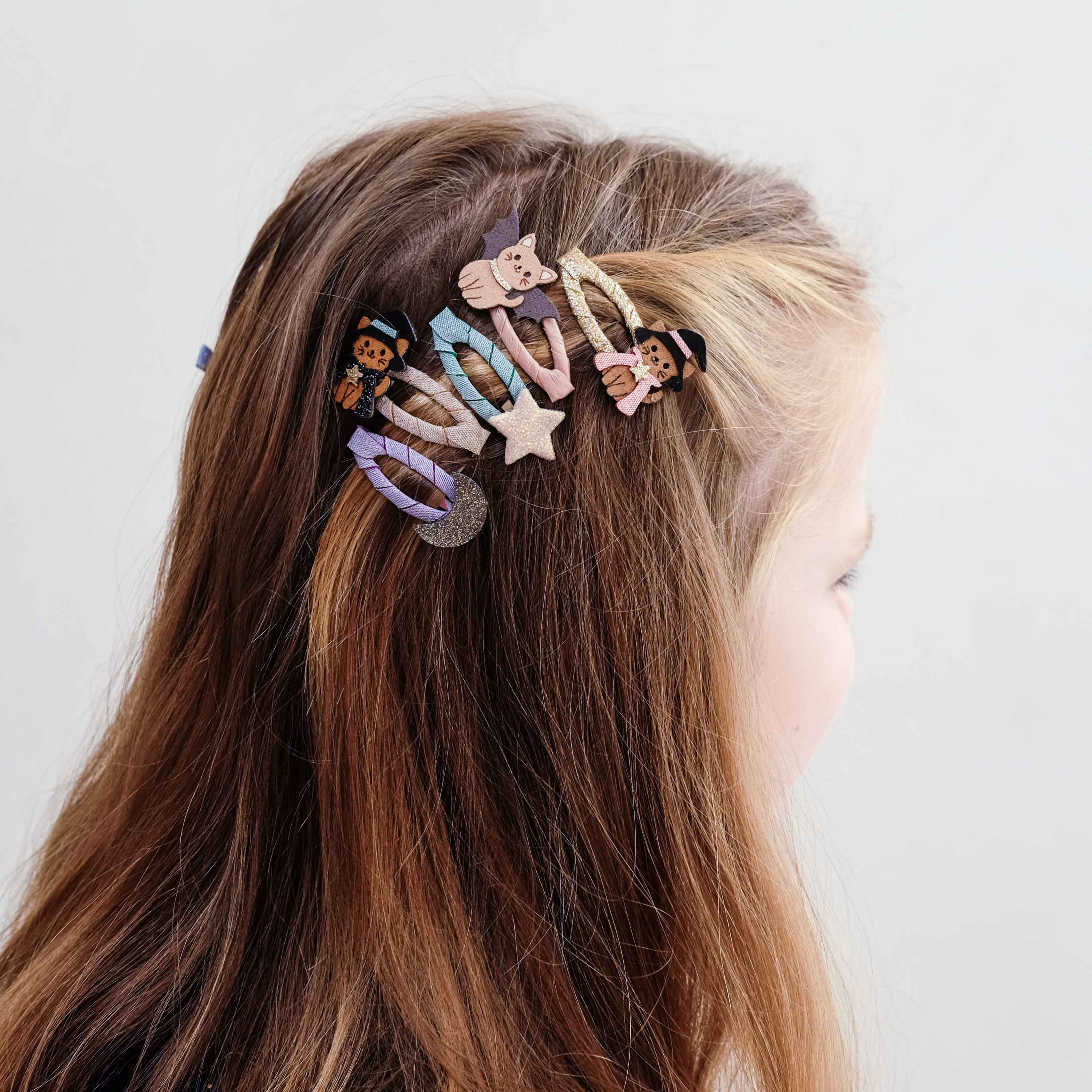 Mimi &amp; Lula Halloween cat mini hair clips
