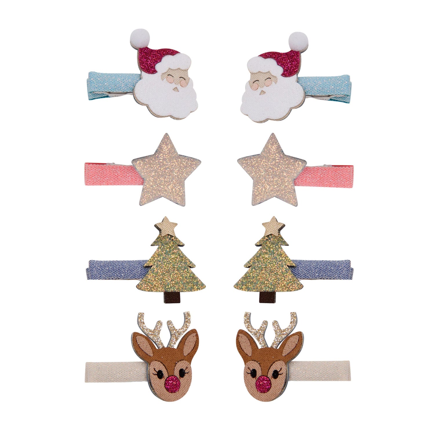 Mimi &amp; Lula Christmas salon hair clips with Santa, reindeer, star and tree motifs