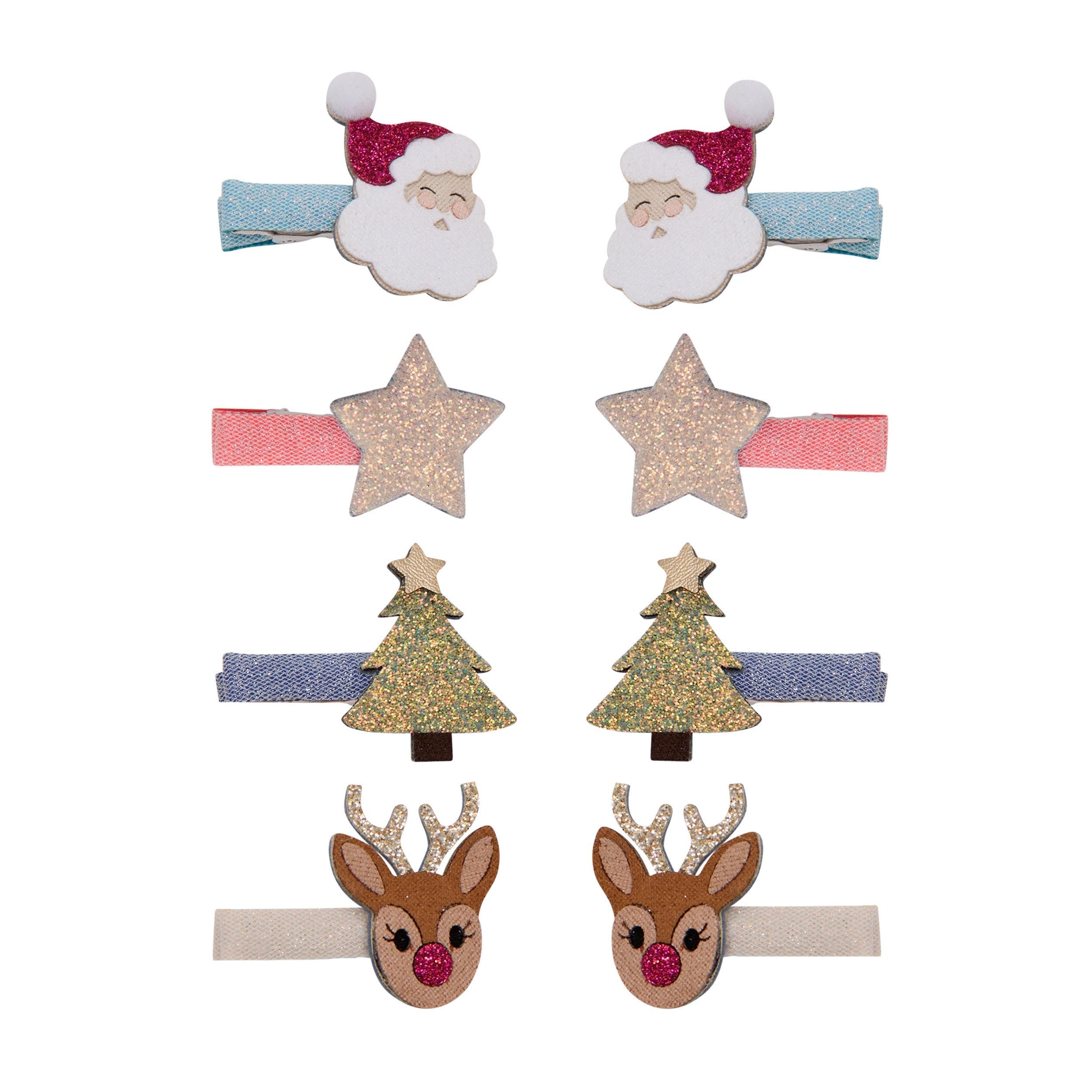 Mimi &amp; Lula Christmas salon hair clips with Santa, reindeer, star and tree motifs