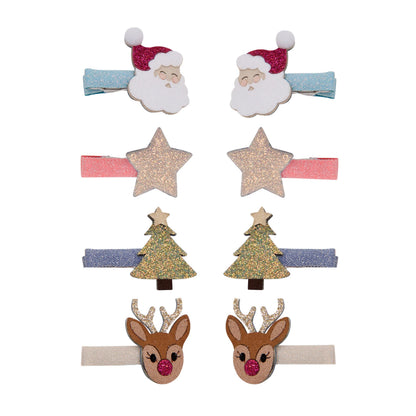 Mimi &amp; Lula Christmas salon hair clips with Santa, reindeer, star and tree motifs