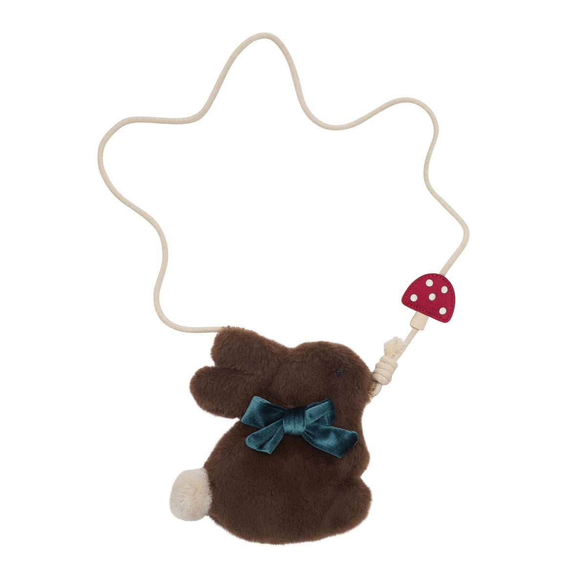 Mimi &amp; Lula Winter Bunny Bag in brown with teal velvet bow