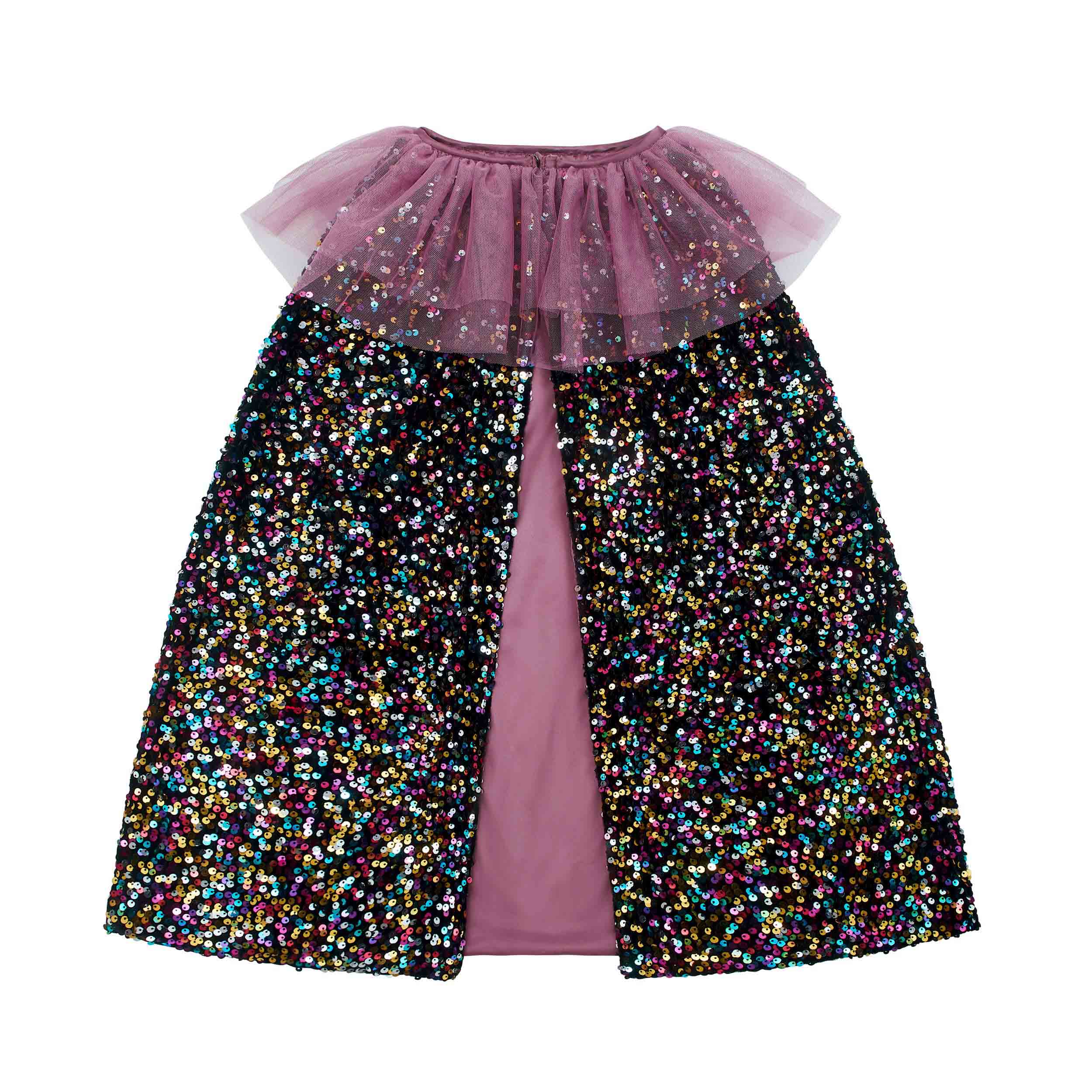Mimi &amp; Lula Ruffle dazzle sequin cape